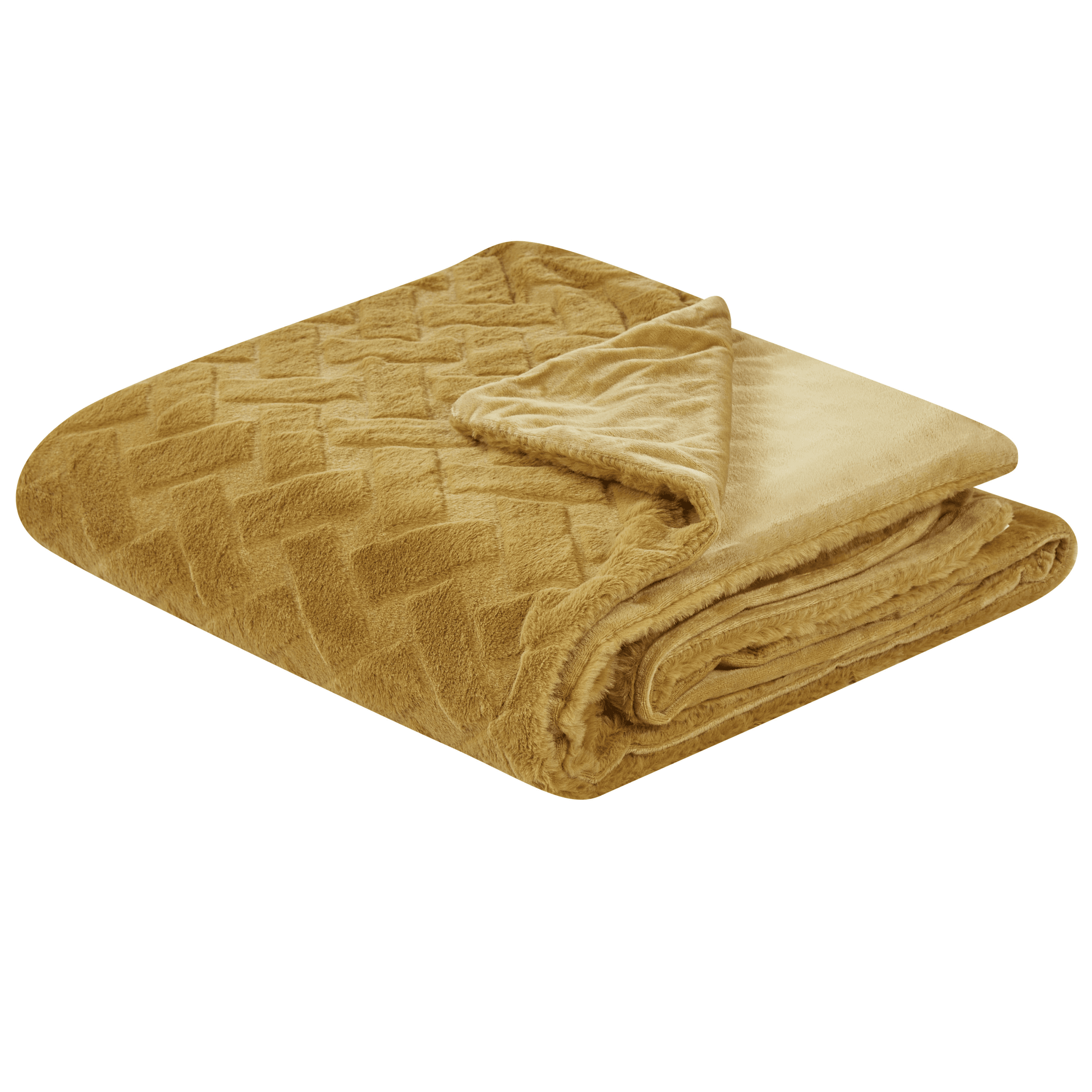 Päiväpeitto SITAPUR keinoturkis 150 x 200 cm Sinapinkeltainen – Beliani