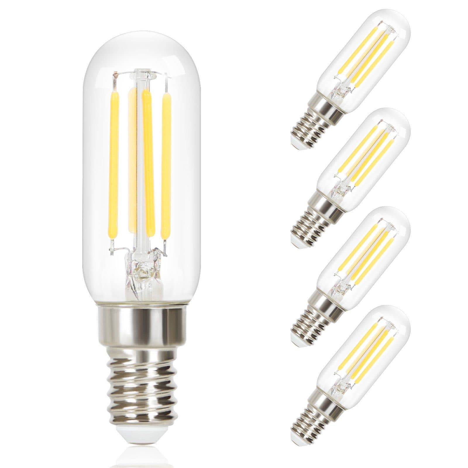NETTLIFE 4 kpl E14 LED Vintage - kylmänvalkoisia lamppuja: T25 4W 6000K Energiansäästölamput Edison - tyyliin, hehkulangalla liesituulettimeen – Nettlife