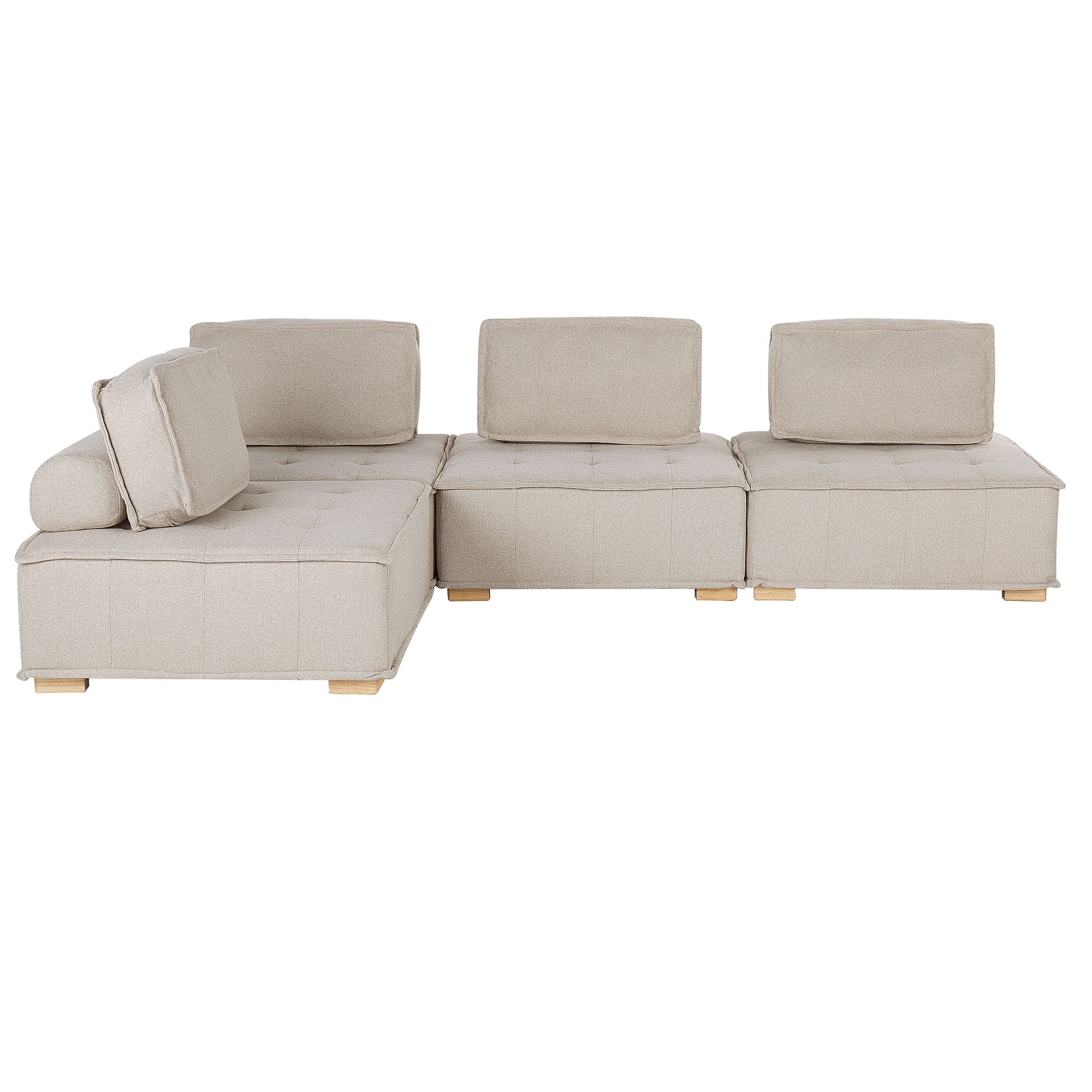 Moduulikulmasohva 4-istuttava TIBRO kangas Vaaleanbeige Oikea