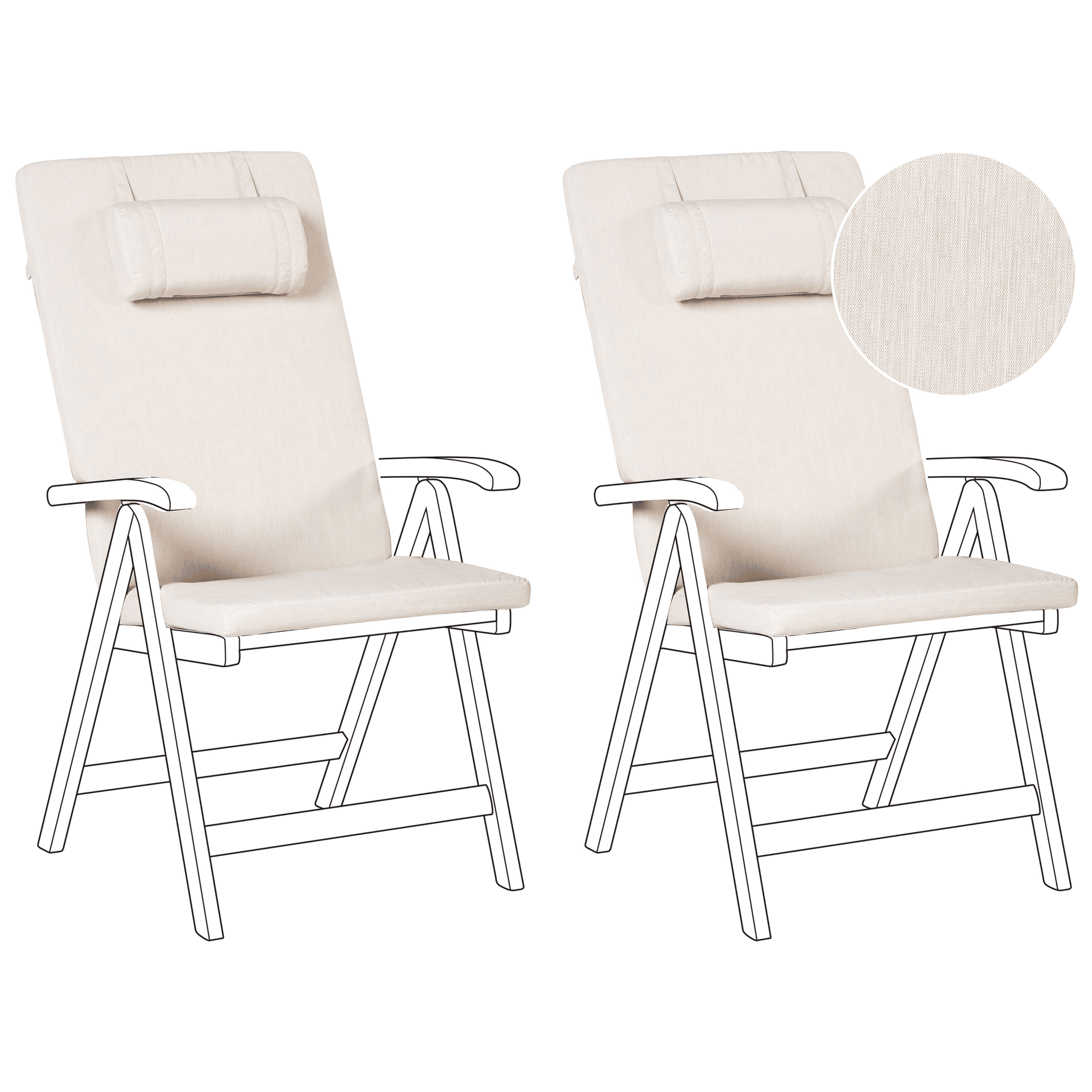 Selkä-/istuintyynysetti 2 kpl JAVA/AMANTEA PREMIUM 50 x 70 cm Vaaleanbeige – Beliani