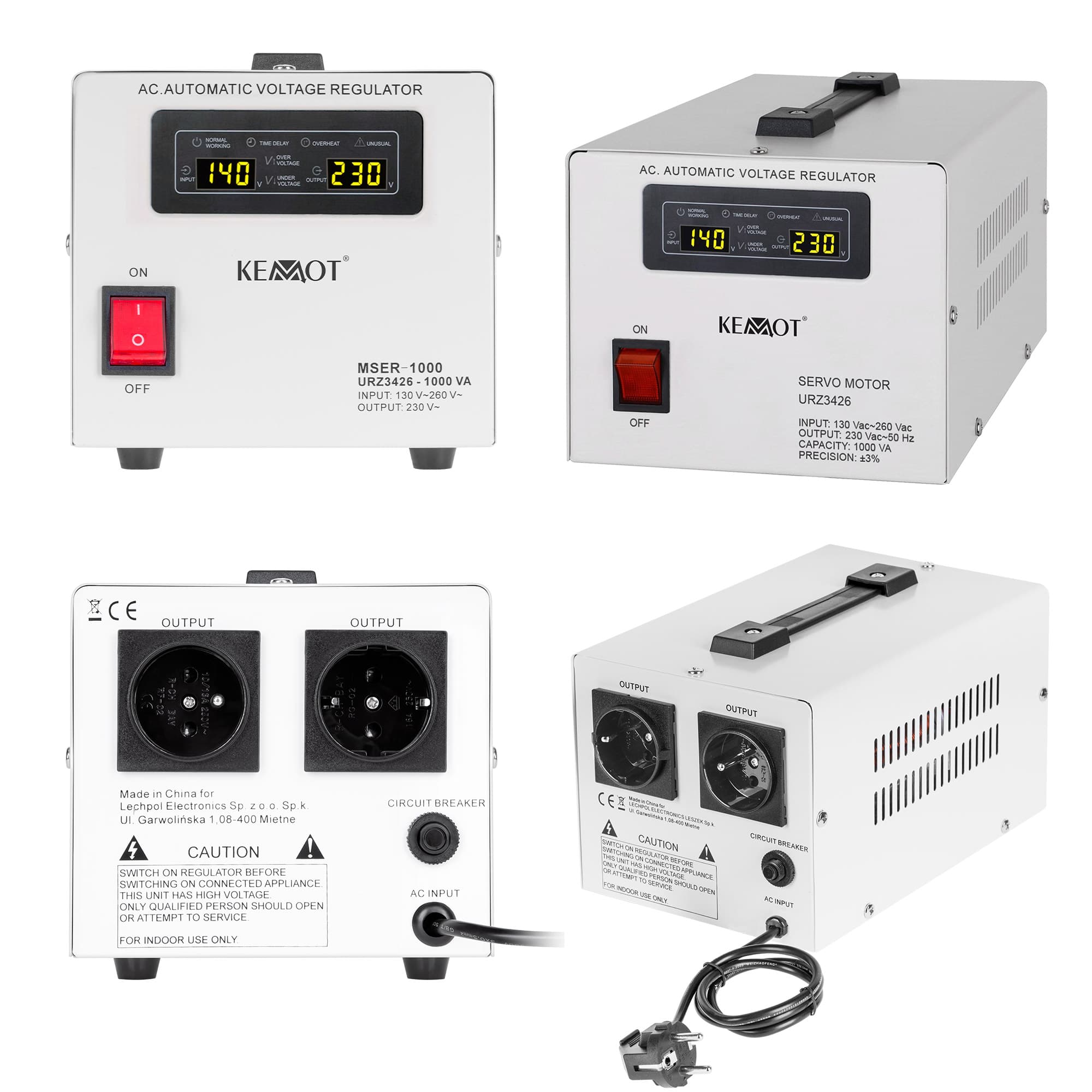 Jännitteensäätimen servomoottori 230V 1000VA Kemot – KEMOT