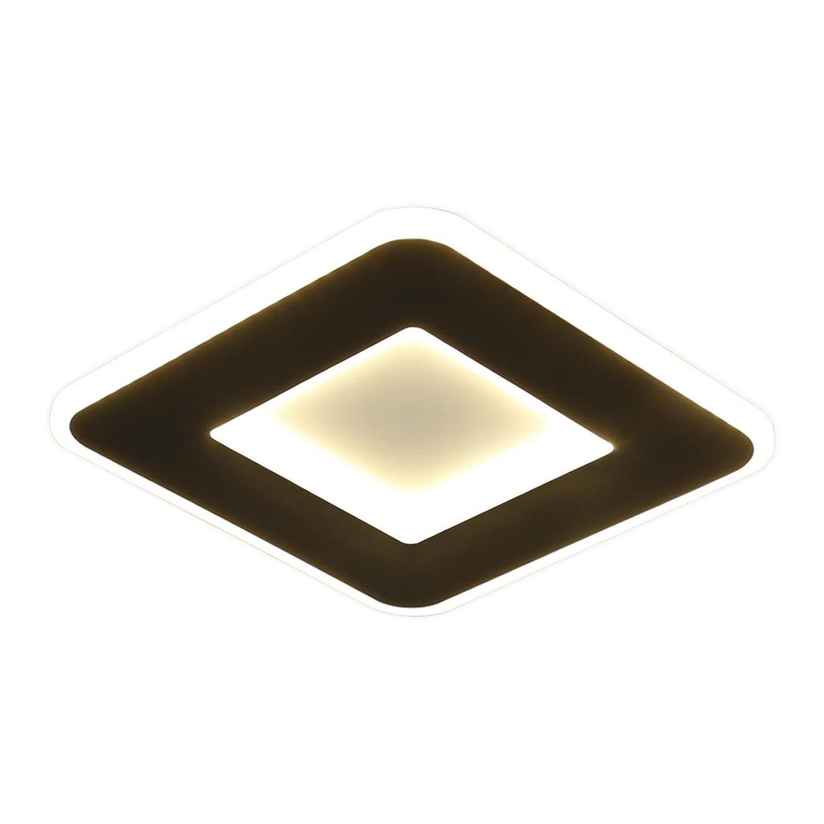 NETTLIFE Musta, neliönmuotoinen, LED - kattovalaisin, 23W,/20W, moderni, lämmin Valkoinen, pysyvästi, integroitu, LED - kattovalaisin – Nettlife