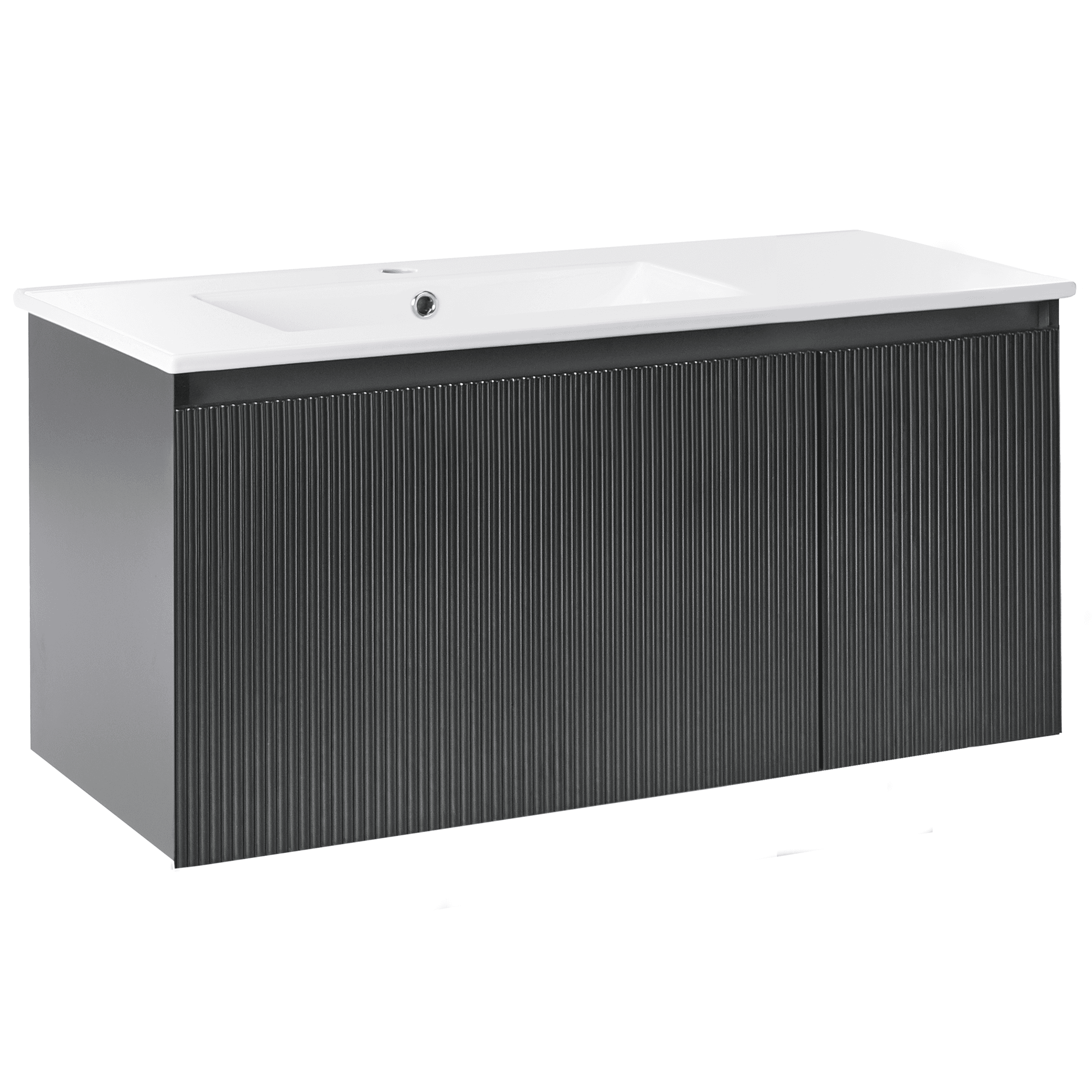 Seinäallaskaappi pesualtaalla TIETE 100 cm Musta