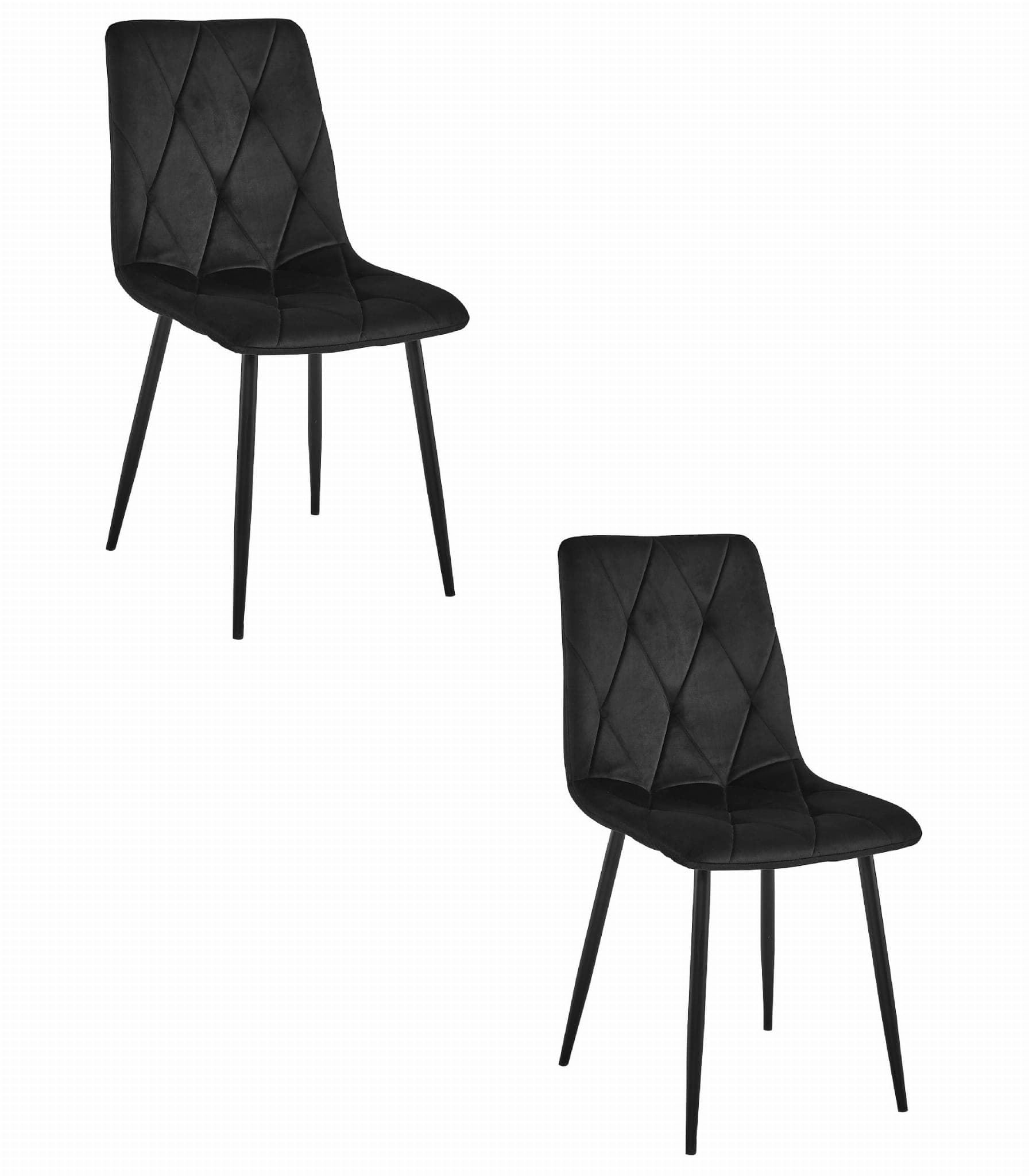 LIBRA-tuoli, musta sametti, mustat jalat (2 kpl) – Leobert