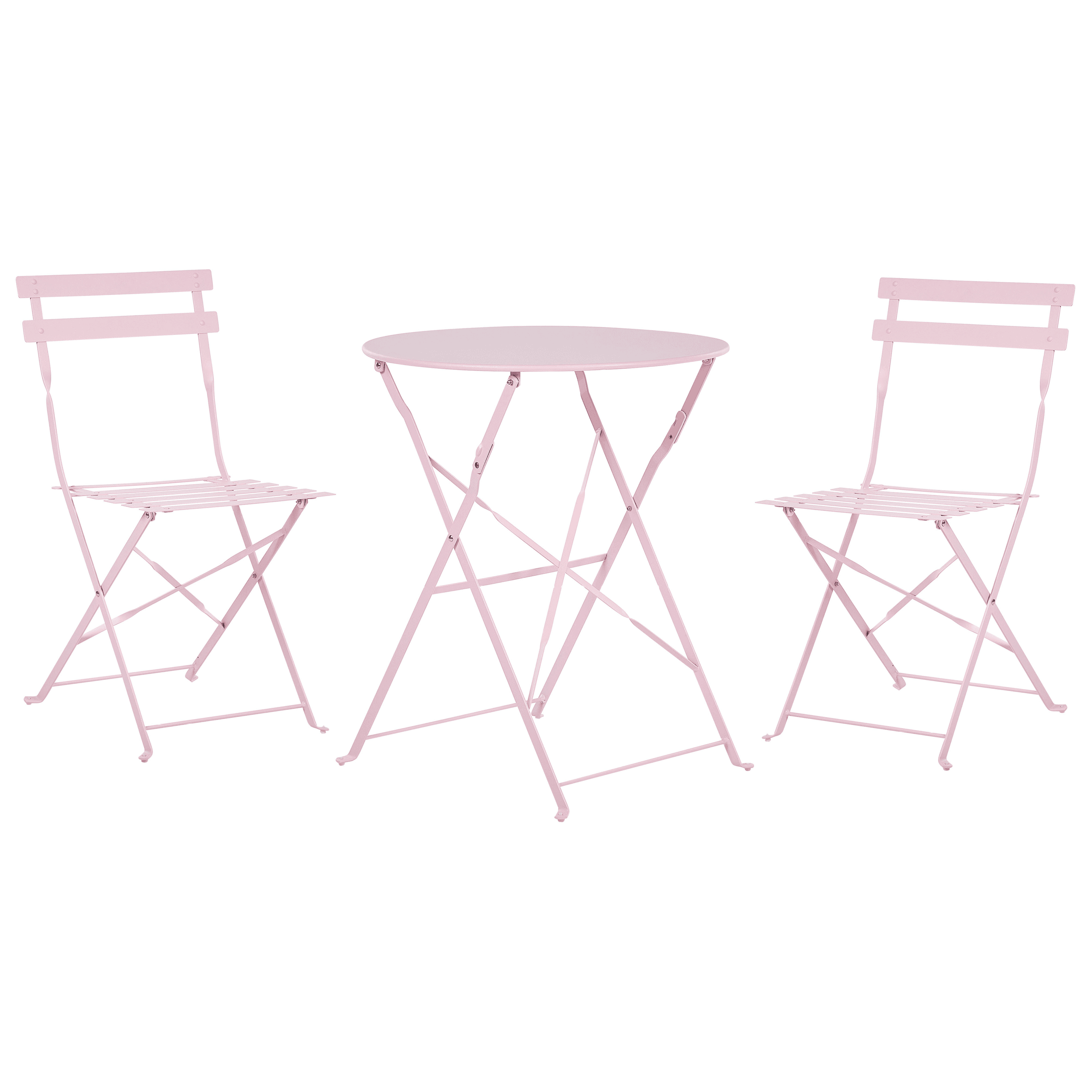 Bistrosetti taitettava FIORI metalli Pastellipinkki – Beliani