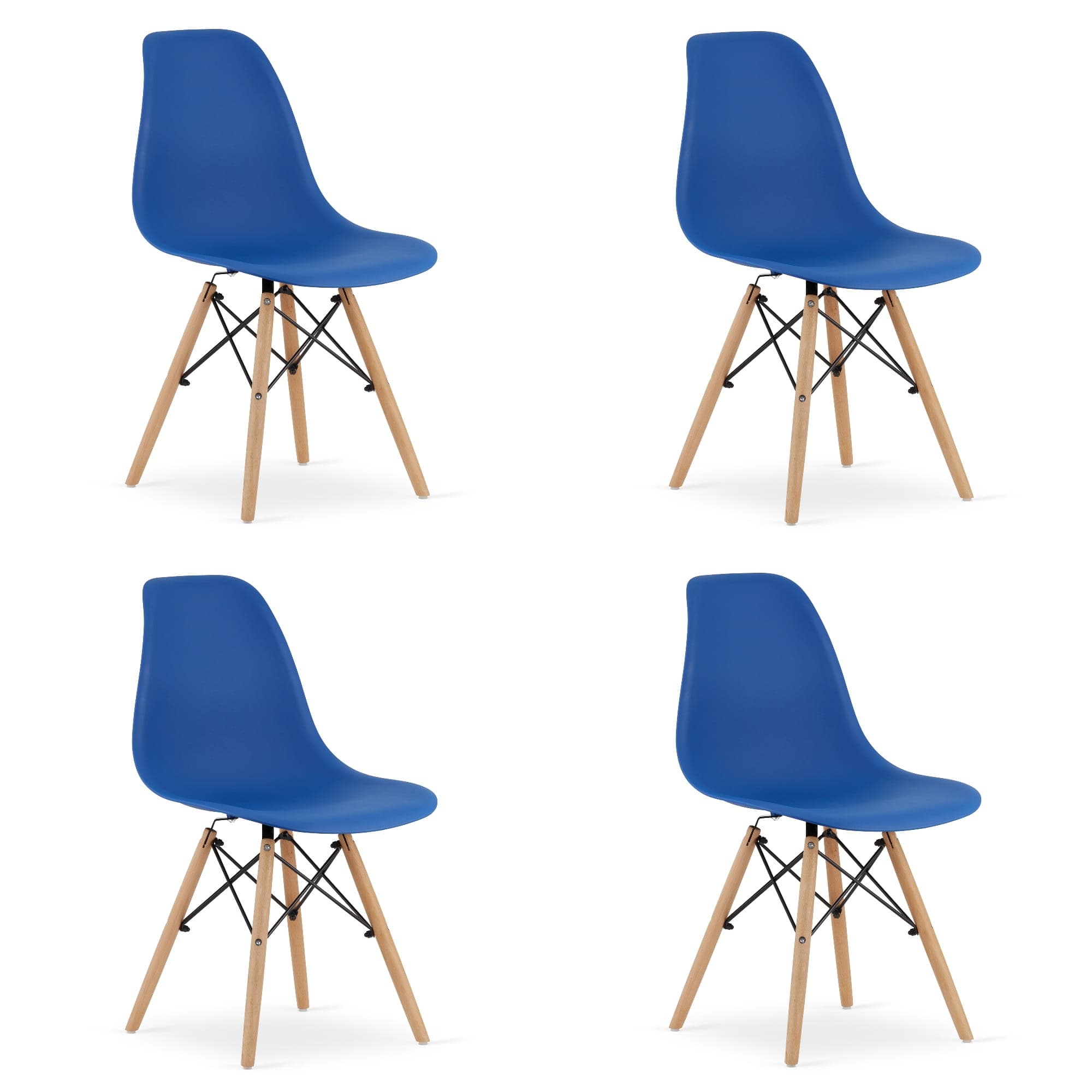 OSAKA-tuoli, sininen, luonnonväriset jalat (4 kpl) – Leobert