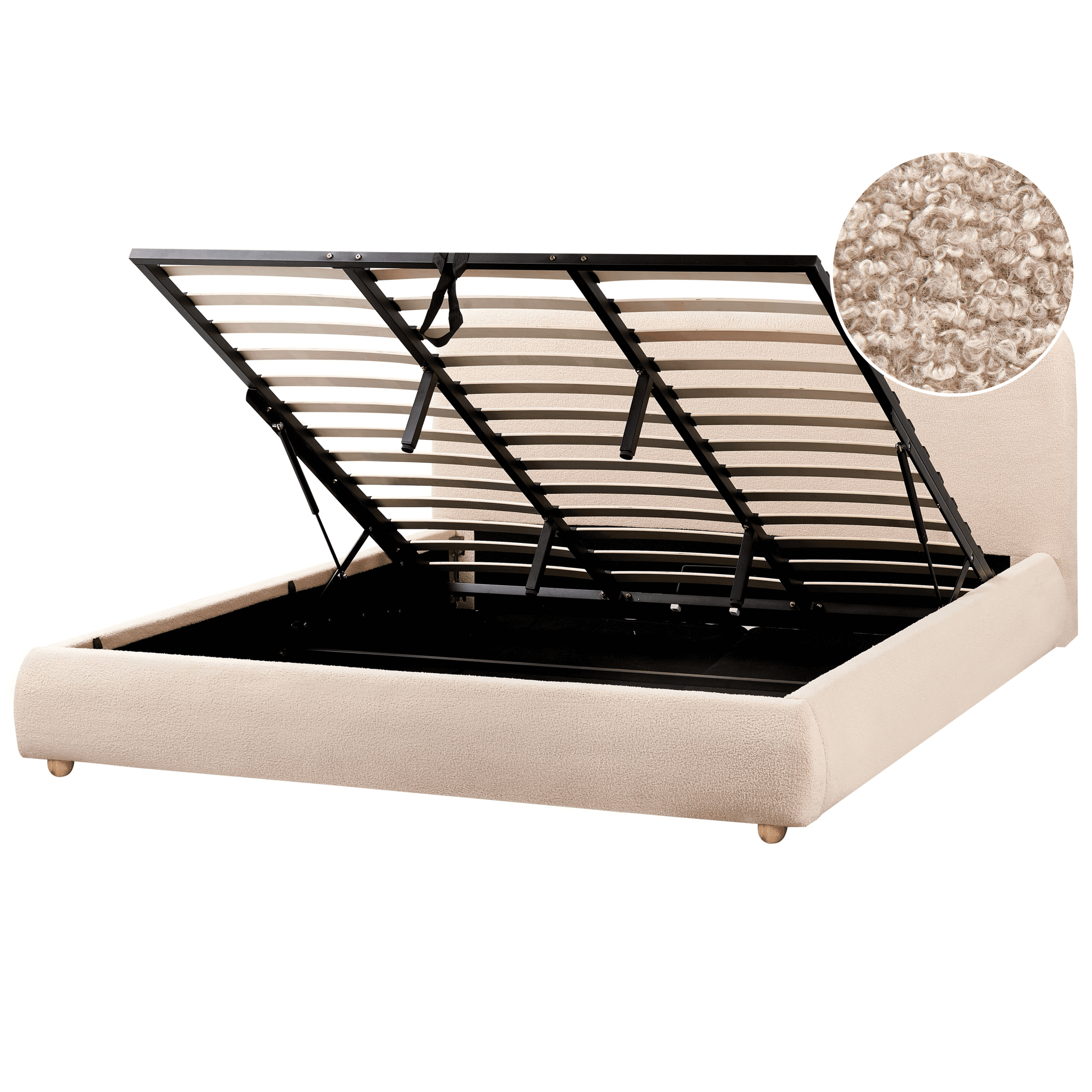 Sänky säilytystilalla buklee BLAGNAC 180 x 200 cm Beige – Beliani