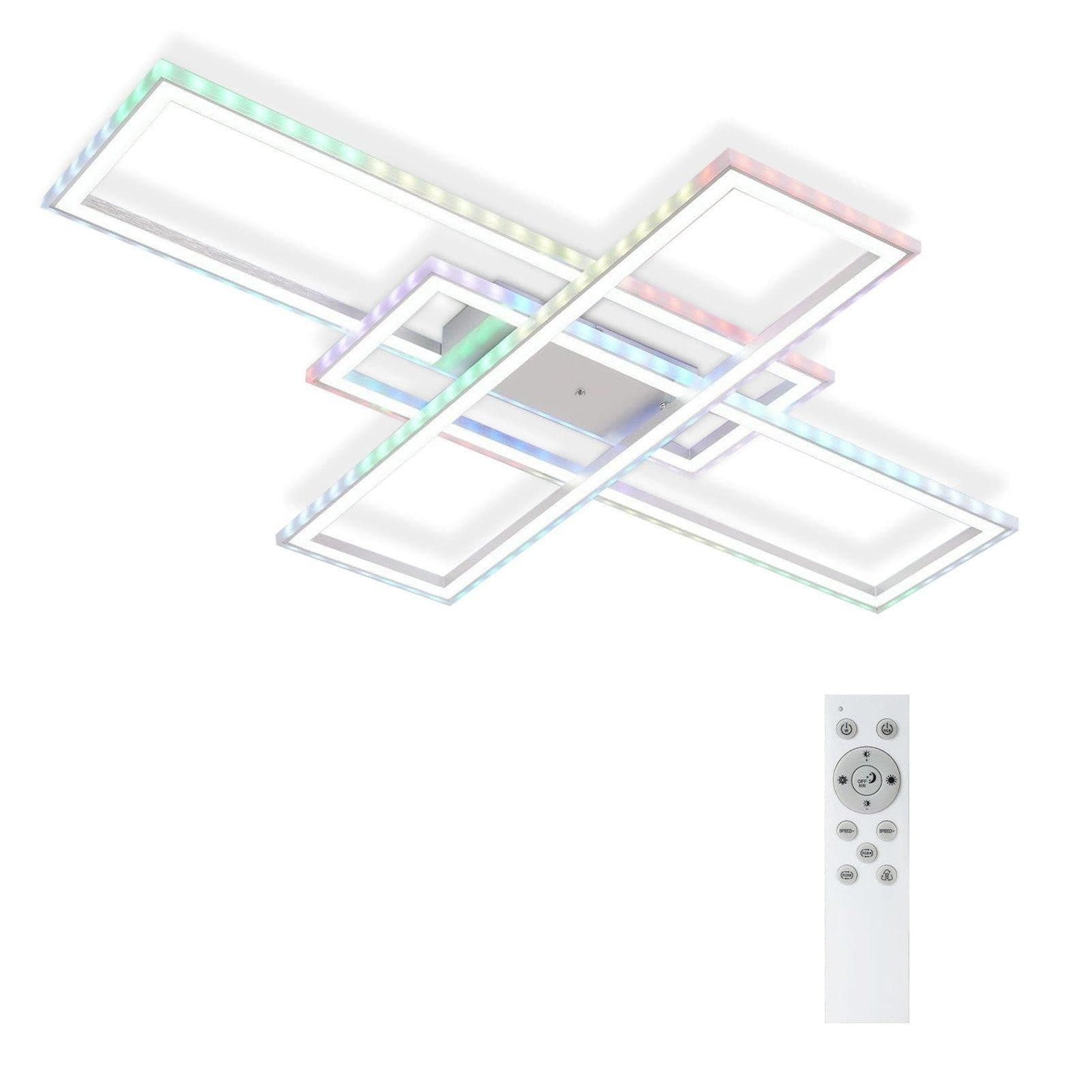 NETTLIFE LED - kattovalaisin olohuoneeseen, RGB - väriä vaihtava, himmennettävä, kaukosäätimellä, makuuhuoneeseen, moderni lamppu, 50 W – Nettlife