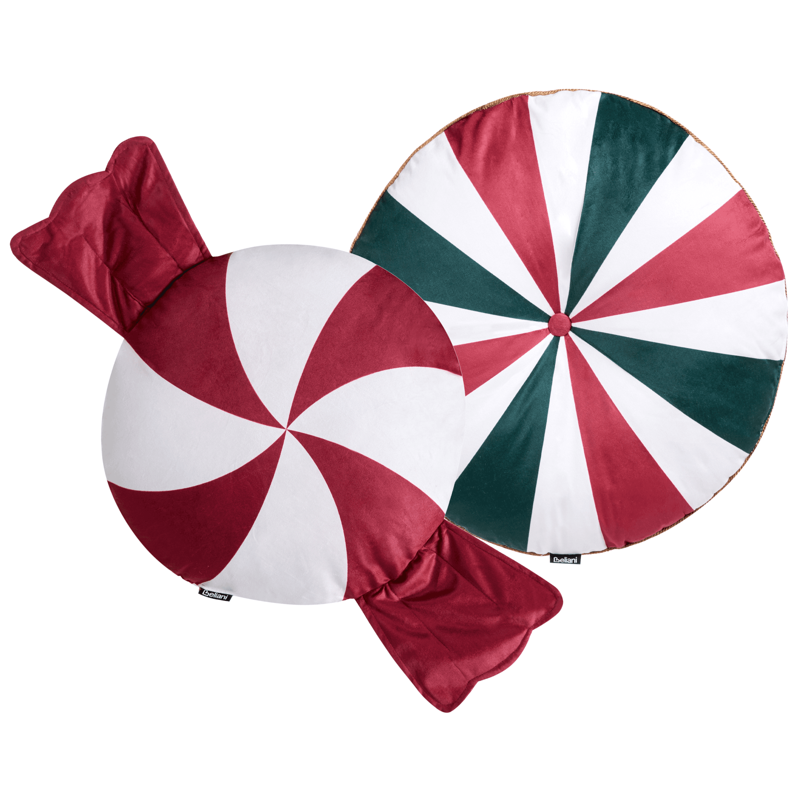 Koristetyynysetti 2 kpl TWIRL TREATS sametti 55 x 55 cm 40 x 40 cm Monivärinen Joulukuvio