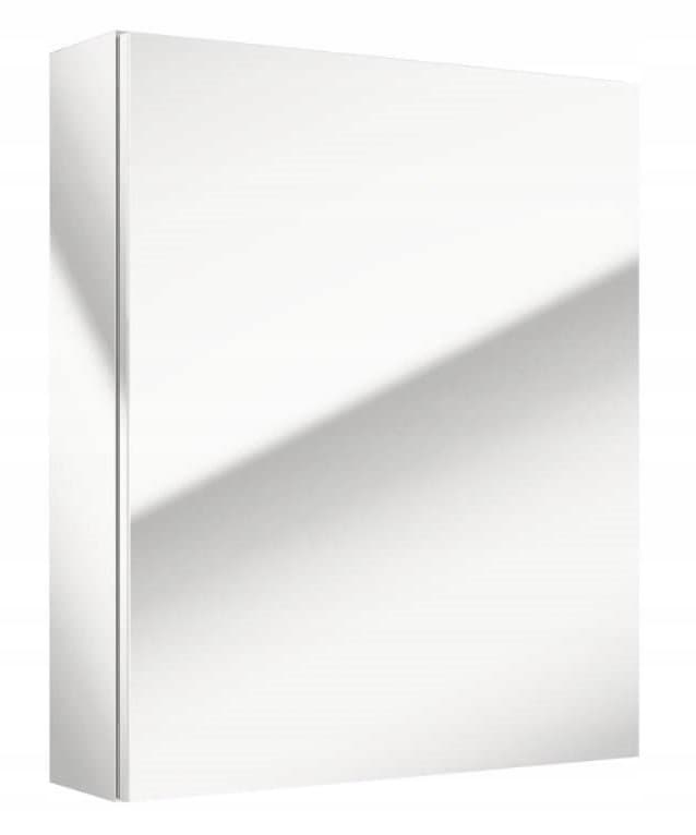 Salsa-riippuva kylpyhuonekaappi peilillä, valkoinen, 60x50x15 cm – Deftrans
