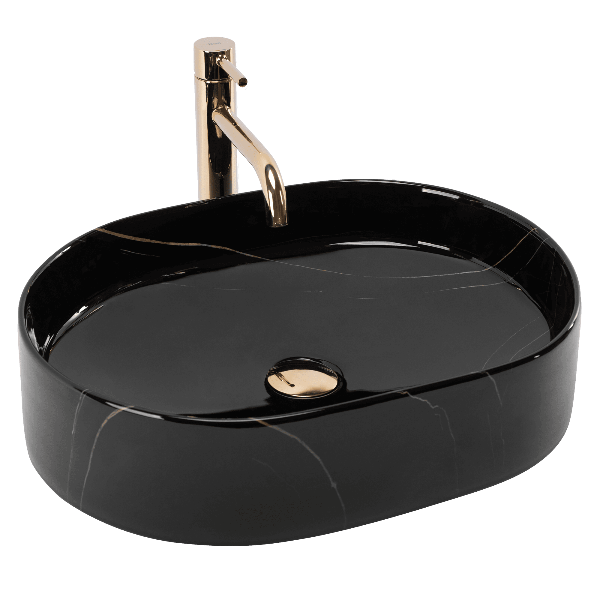 REA Malja-allas NADIA 50 musta stone, 50X38X14CM