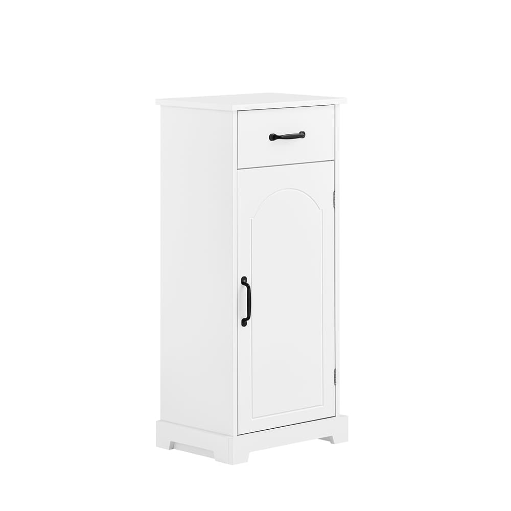 SoBuy Kylpyhuonekaappi 42x30x93 cm puinen valkoinen säädettävillä hyllyillä BZR207-W