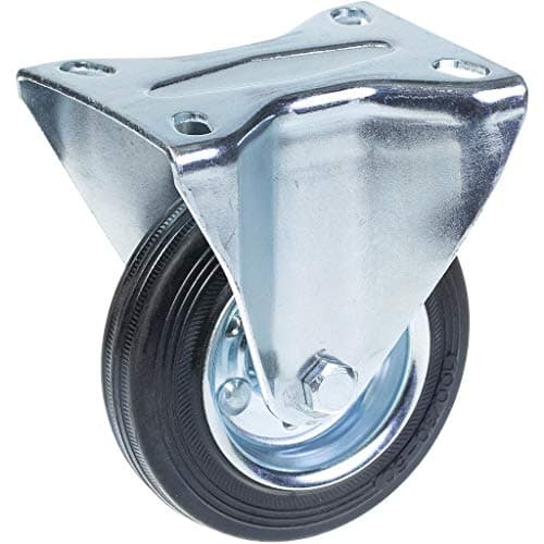 100 mm:n kiinteä pyörä, jossa musta kumi puristetulla teräksisellä keskipyörällä – Parnells