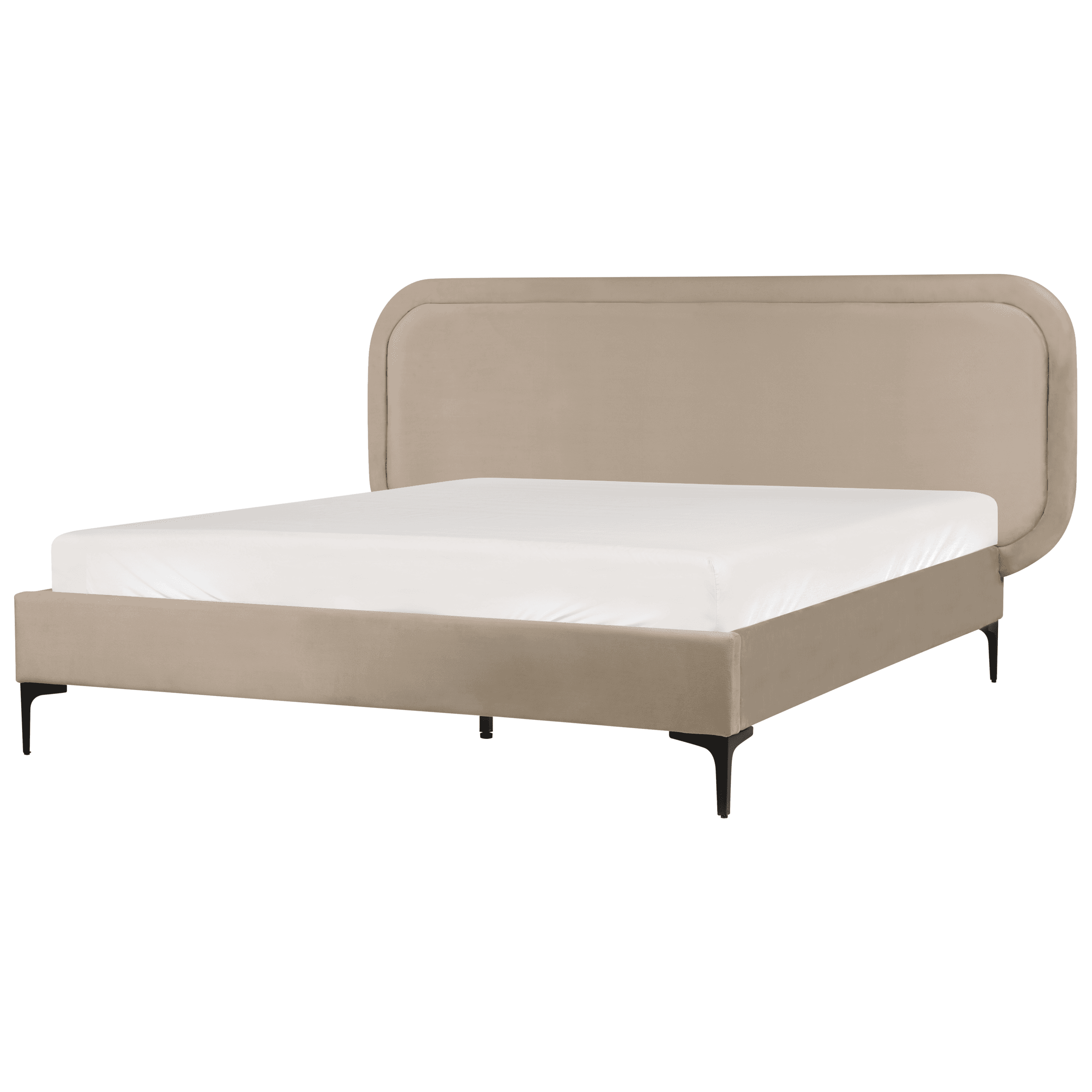 Sänky sametti SUZETTE 140 x 200 cm Beige