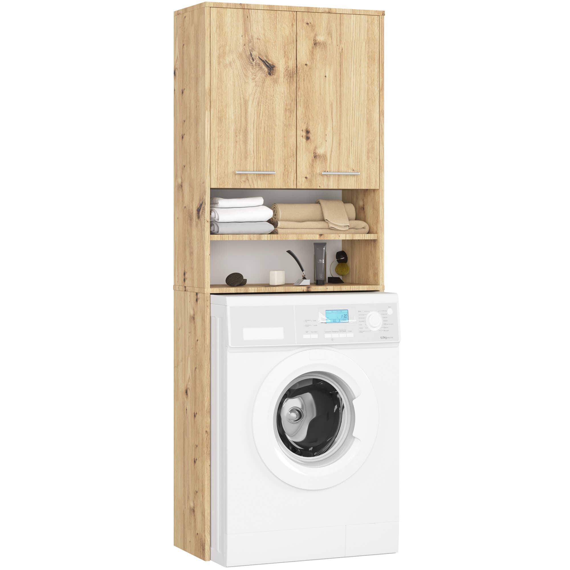 Akord Hylly pesukoneen päälle Artisan-tammi 64x30x180