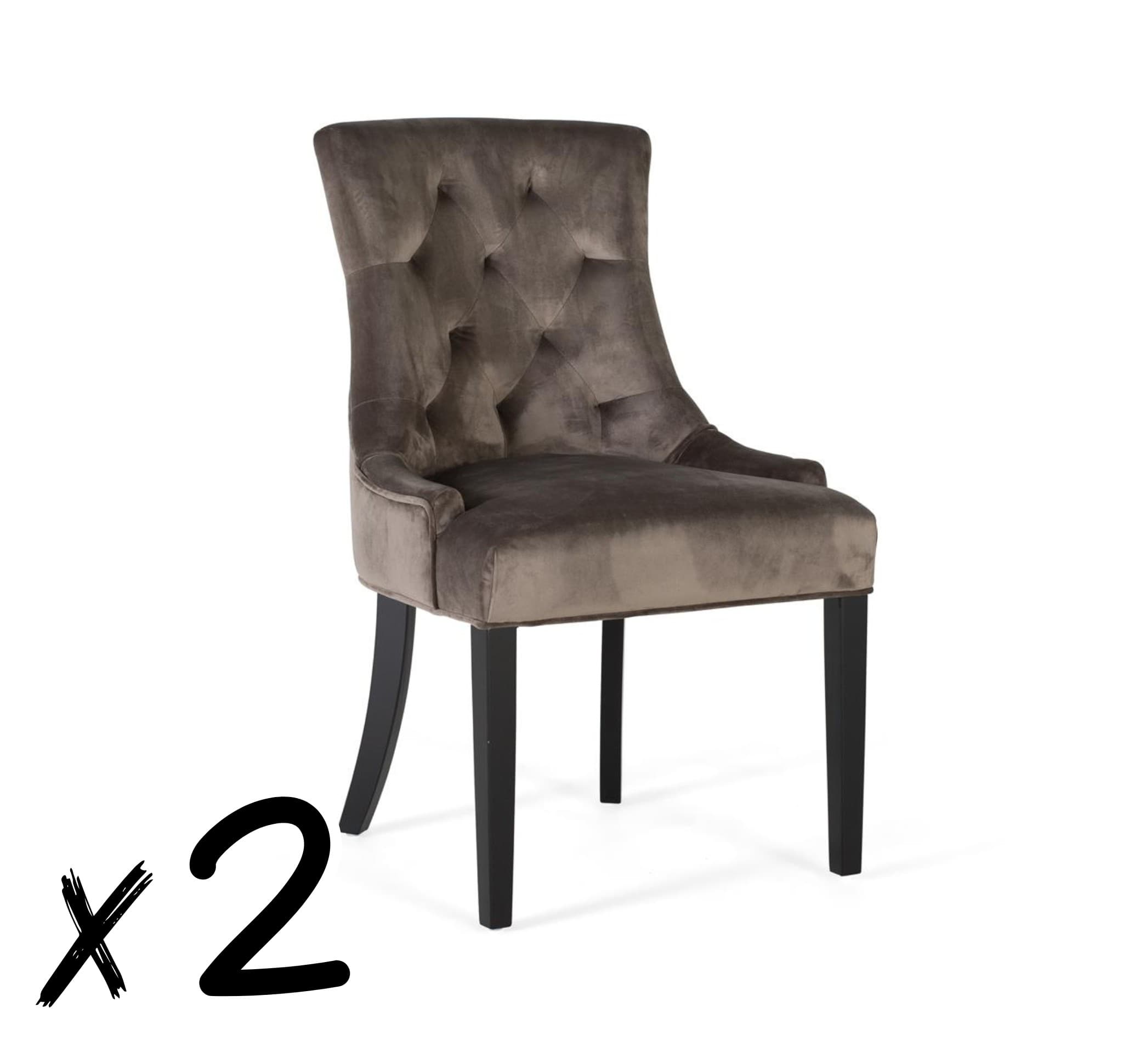 2 tuolin setti, verhoiltu polyesterillä ja samettipinnalla