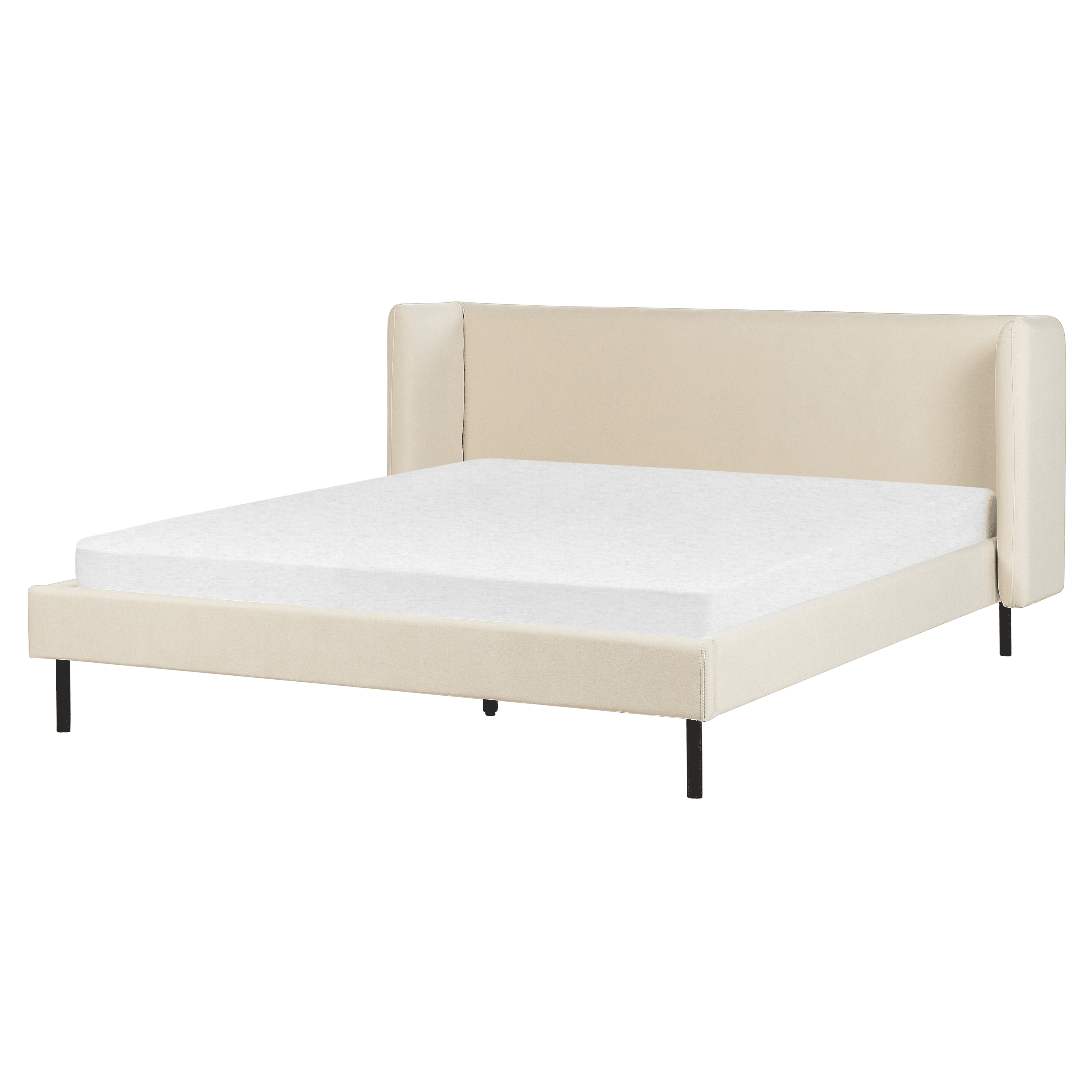 Sänky sametti ARETTE 160 x 200 cm Vaaleanbeige