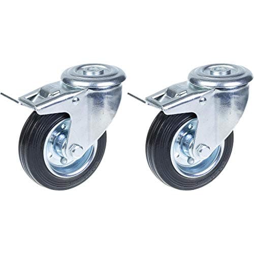 100mm 4 kumirengas, pyörivä jarrullinen, vahva 180kg kantavuus, 2 kpl:n sarja. – Parnells