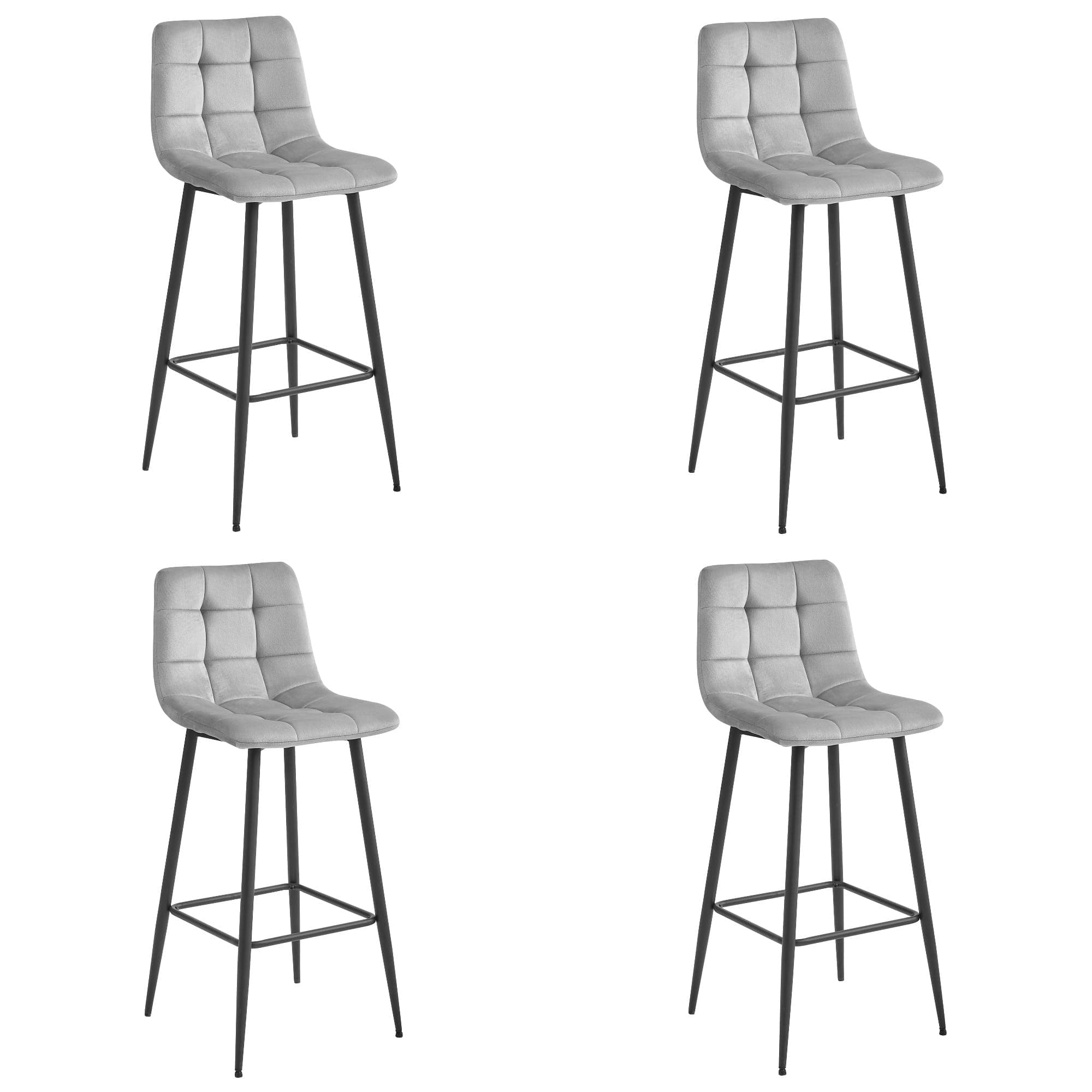 baarijakkara ARCETO, hopeanharmaa sametti, mustat jalat (4 kpl) – Leobert