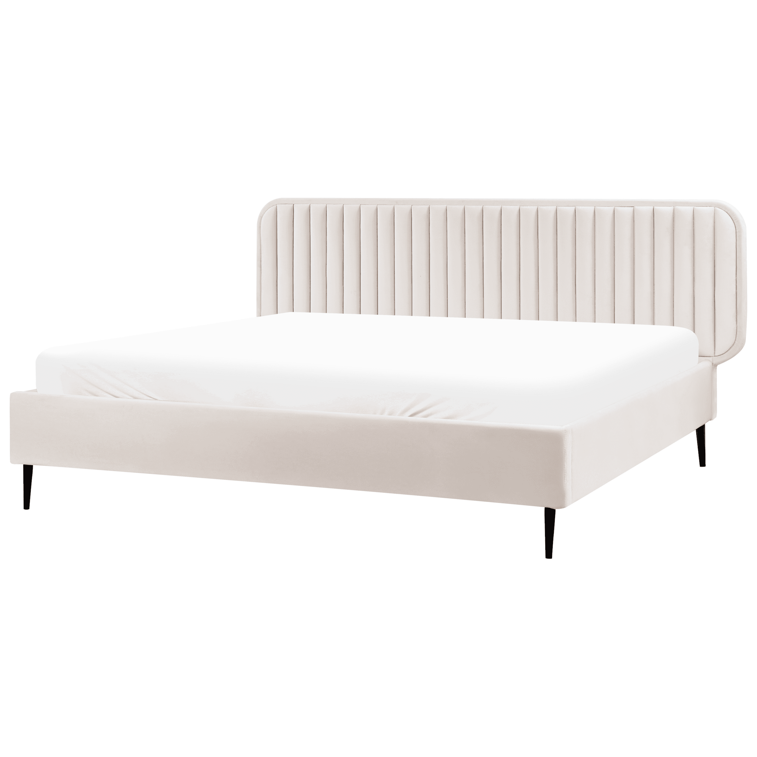 Sänky sametti BRIN 180 x 200 cm Beige – Beliani