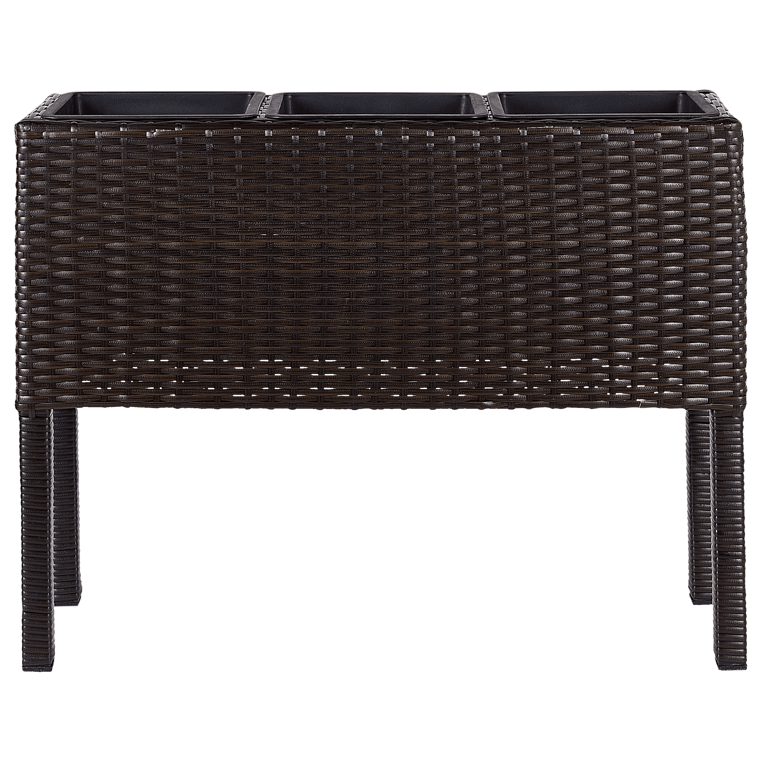 Korotettu kukkaruukku CARAGANA polyrottinki 77 cm Tummanruskea