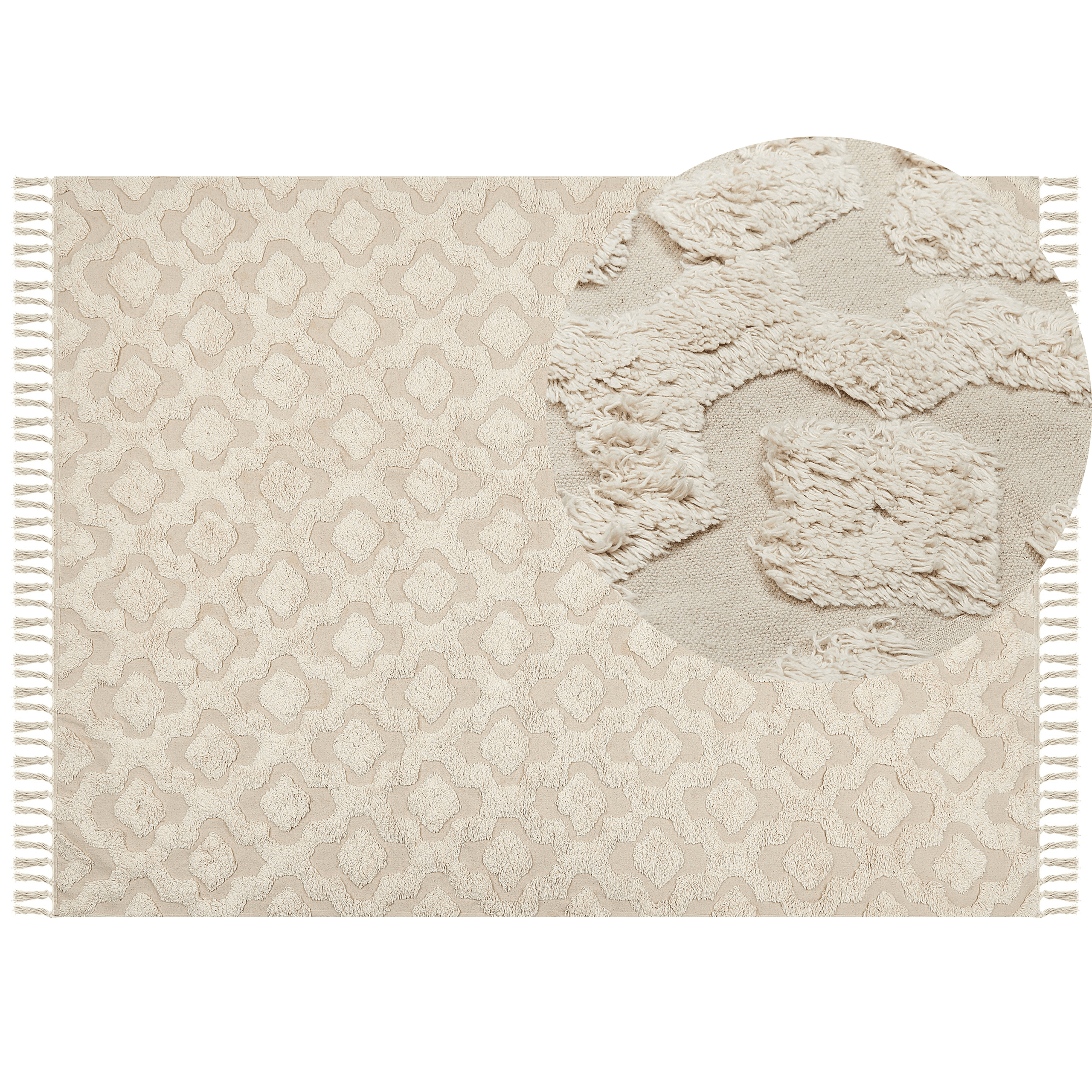 Matto AKSARAY Beige 160 x 230 cm puuvilla