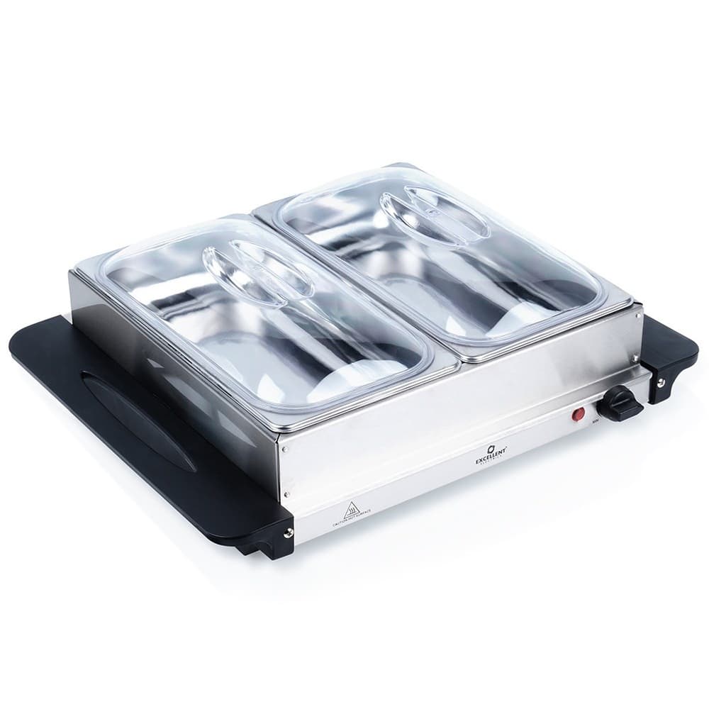 Sähköinen ruoanlämmitin, terästä, 2 sisäosaa