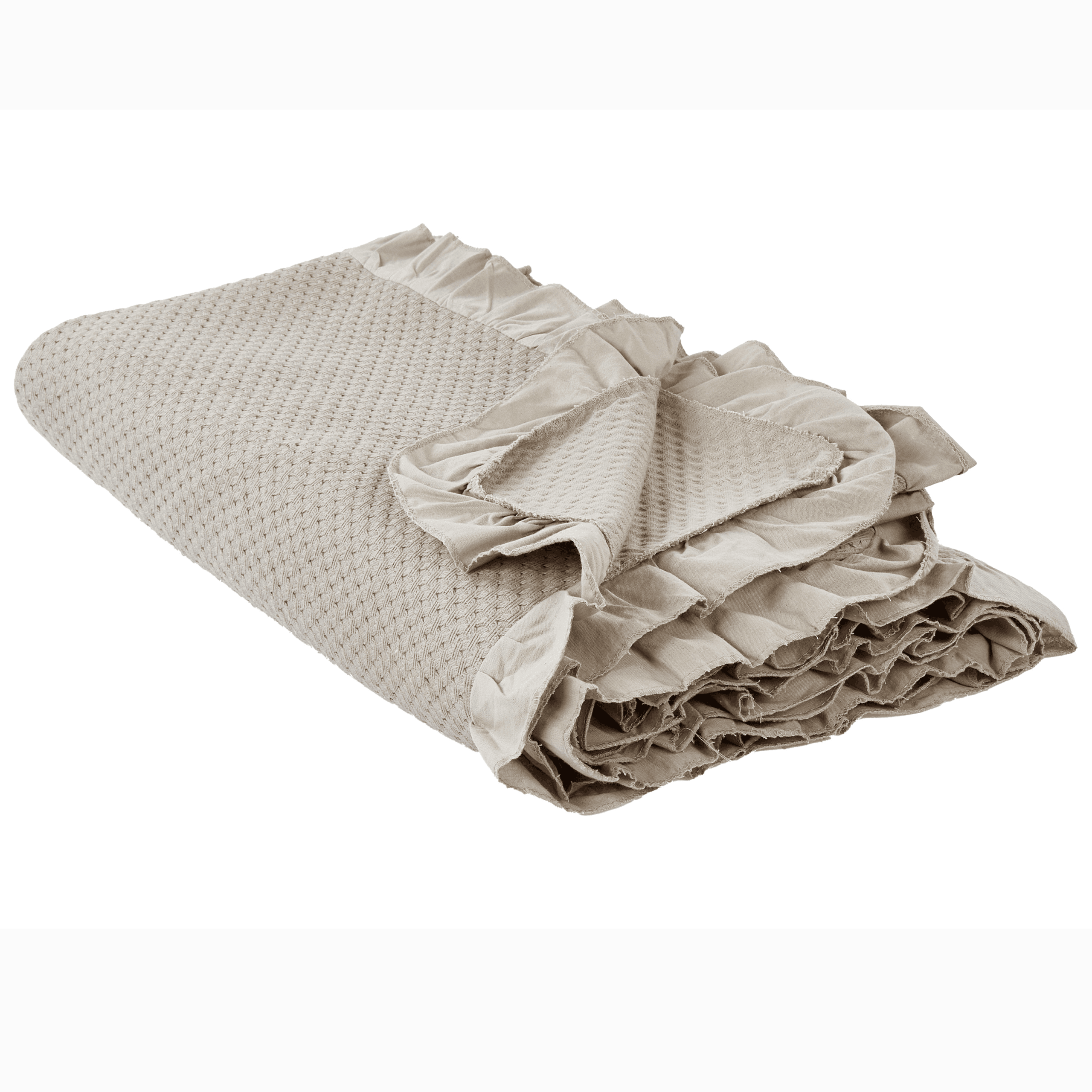 Päiväpeitto HATTON puuvilla 200 x 220 cm Ruskeanharmaa – Beliani