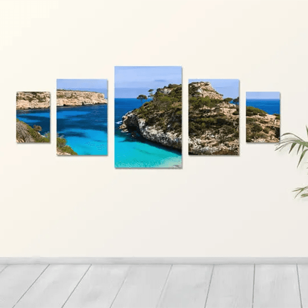 smartphoto Jaettu canvastaulu 5 Paneeli Aalto – smartphoto