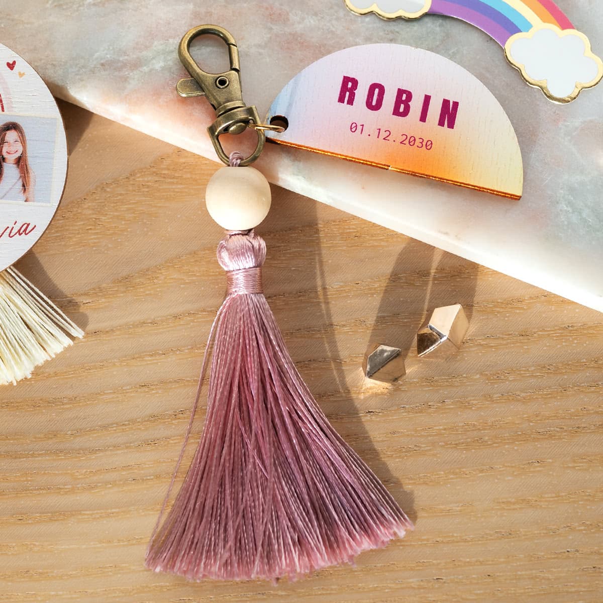 smartphoto Personoitu avaimenperä painatuksella - Magnolia - 6 kpl – smartphoto