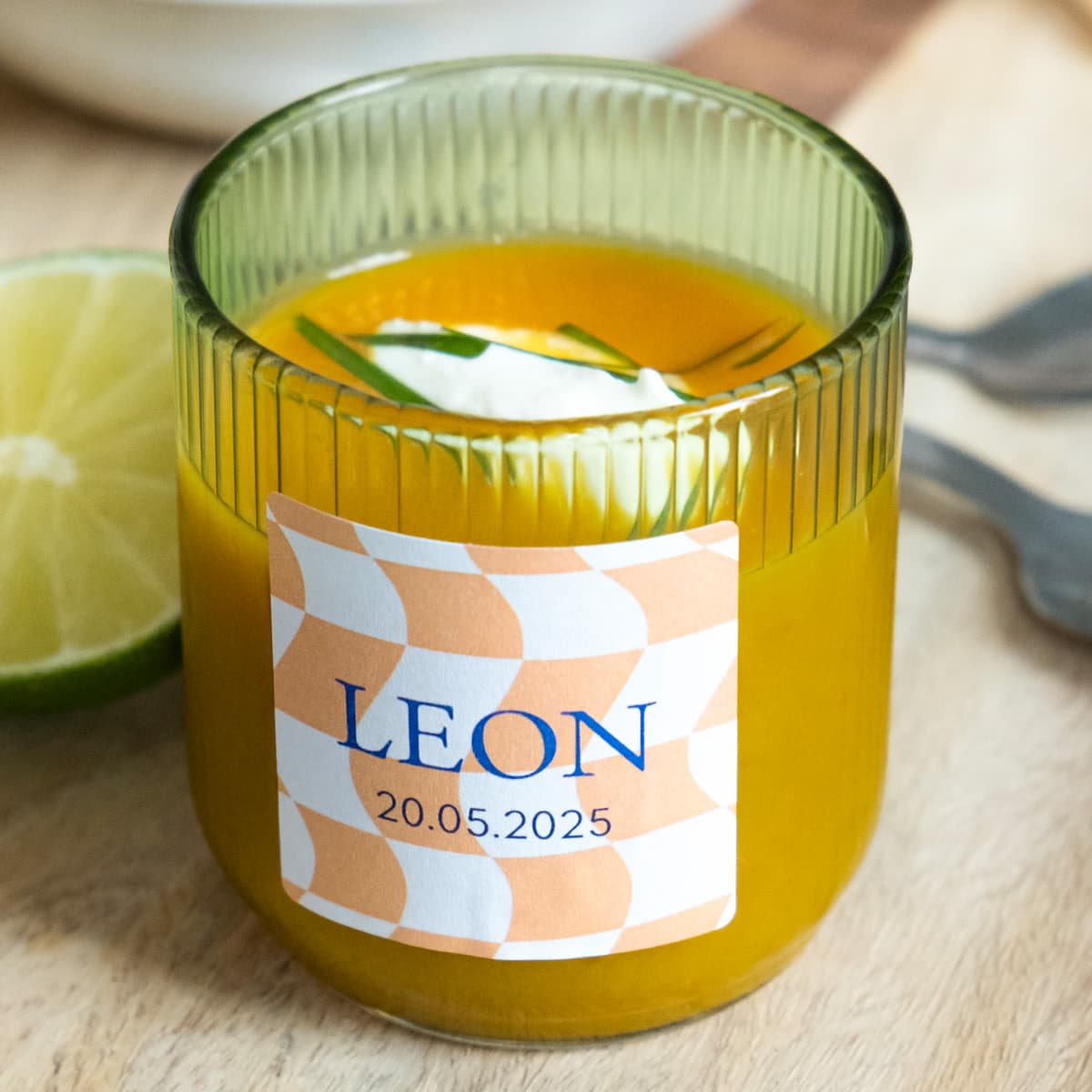 smartphoto Kynttilälyhty vihreästä lasista neliskulmaisilla tarroilla – 6 kpl – smartphoto