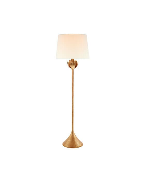 Alberto Large Floor Lamp Antique Gold Leaf – Visual Comfort