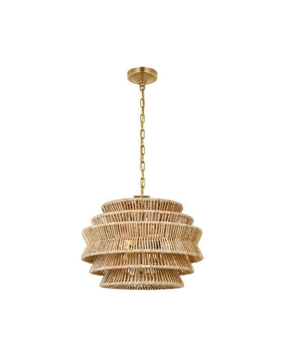 Antigua Small Drum Chandelier Natural Abaca – Visual Comfort