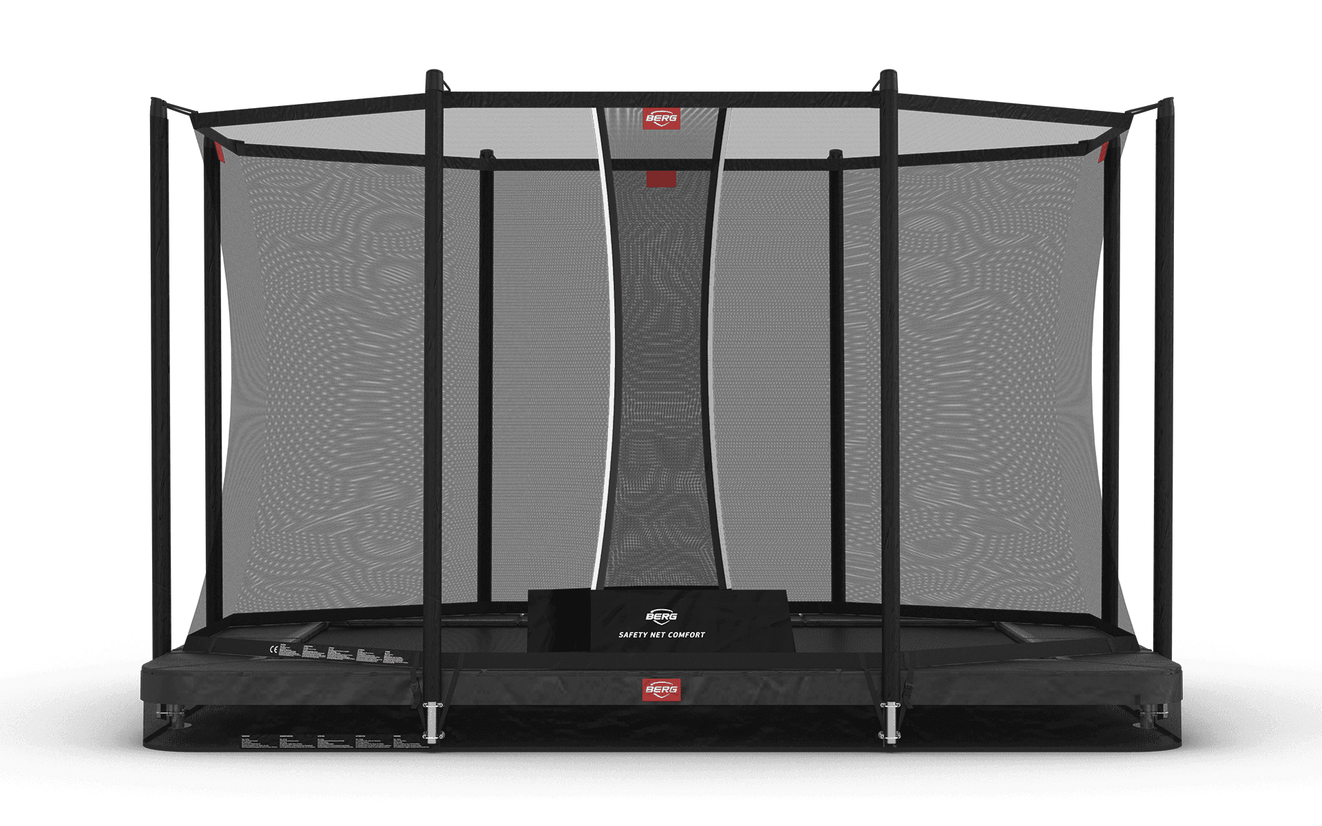 BERG Ultim Favorit InGround 330 Harmaa + Safety Net Comfort - Trampoliini Suorakulmainen - 330 x 220 cm – BERG
