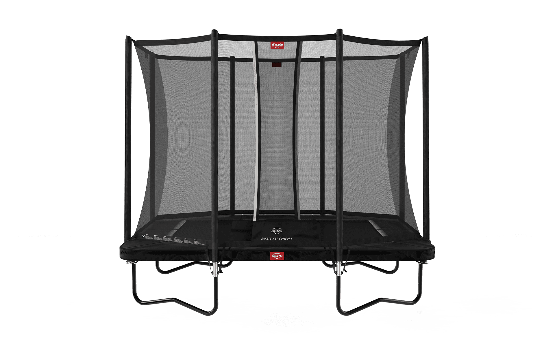 BERG Ultim Favorit Regular 280 Musta + Safety Net Comfort - Trampoliini Suorakulmainen - 280 x 190 cm – BERG