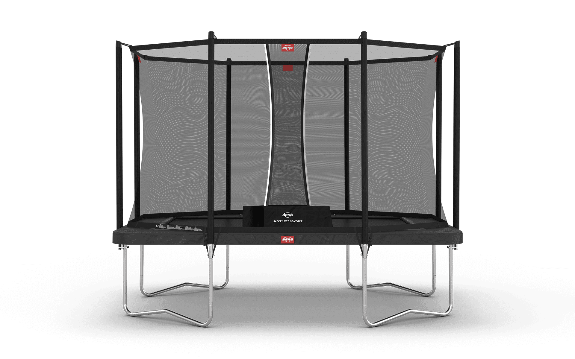 BERG Ultim Favorit Regular 330 Harmaa + Safety Net Comfort - Trampoliini Suorakulmainen - 330 x 220 cm – BERG