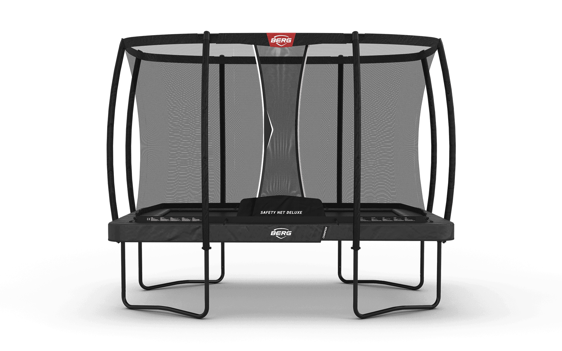 BERG Ultim Champion Regular 330 Harmaa + Safety Net Deluxe - Trampoliini Suorakulmainen - 330 x 220 cm – BERG