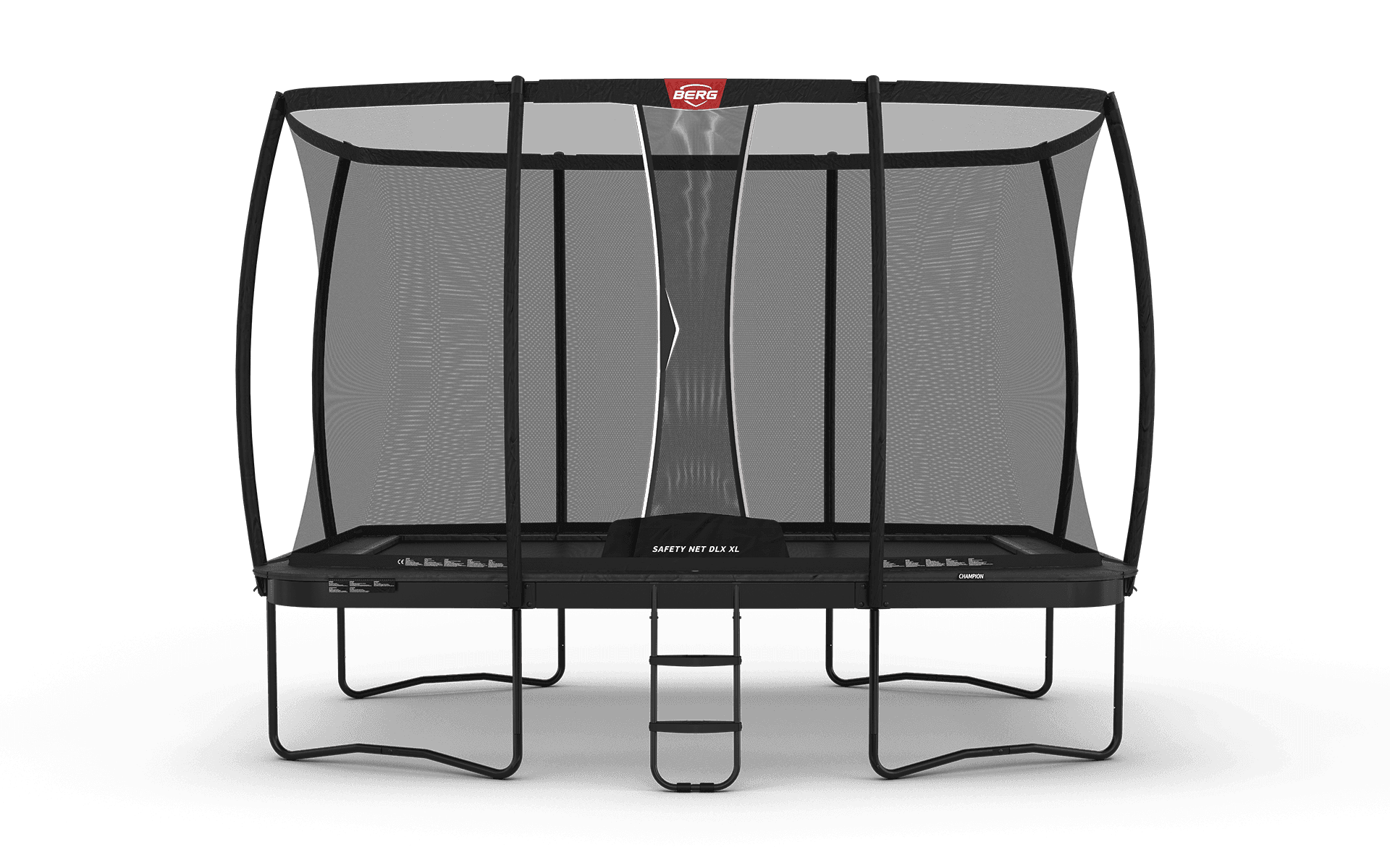 BERG Ultim Champion Regular 410 Harmaa + Safety Net DLX XL - Trampoliini Suorakulmainen - 410 x 250 cm – BERG
