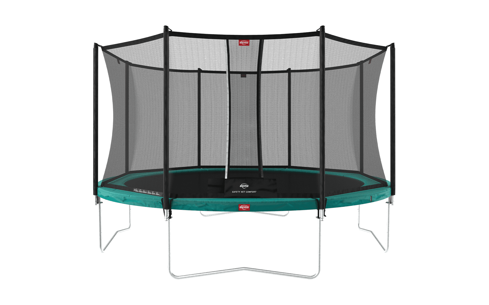 BERG Favorit Regular 430 Vihreä + Safety Net Comfort - Trampoliini Pyöreä - 430 cm – BERG