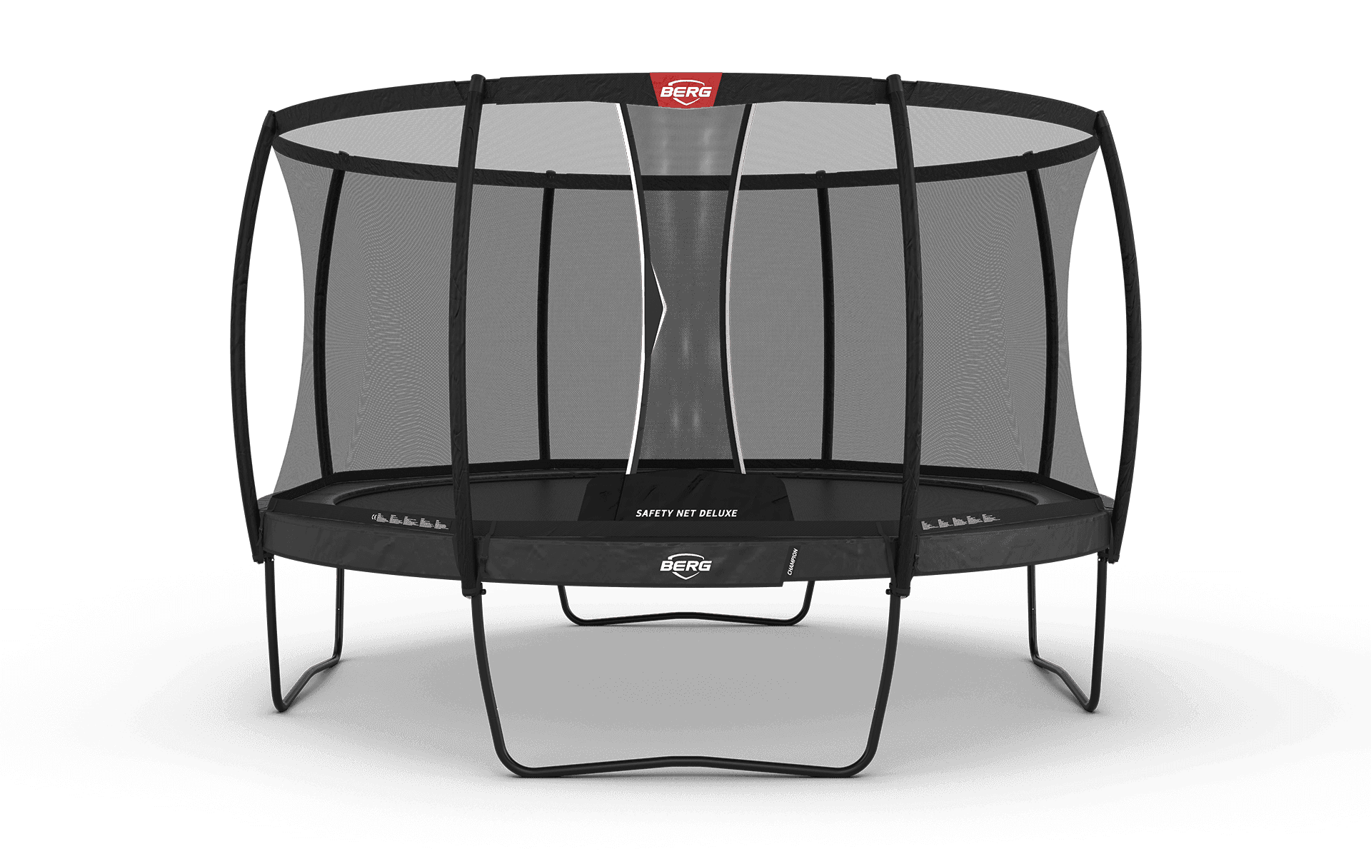 BERG Champion Regular 430 Harmaa + Safety Net Deluxe - Trampoliini Pyöreä - 430 cm – BERG