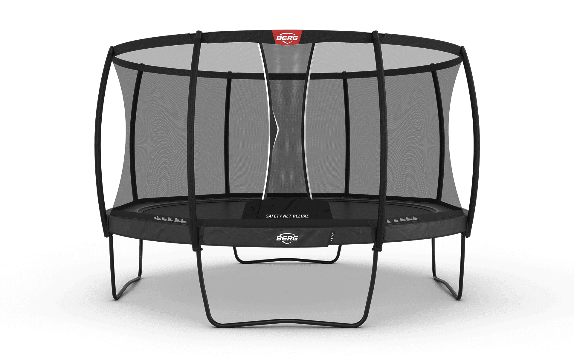 BERG Elite Regular 430 Harmaa + Safety Net Deluxe - Trampoliini Pyöreä - 430 cm – BERG