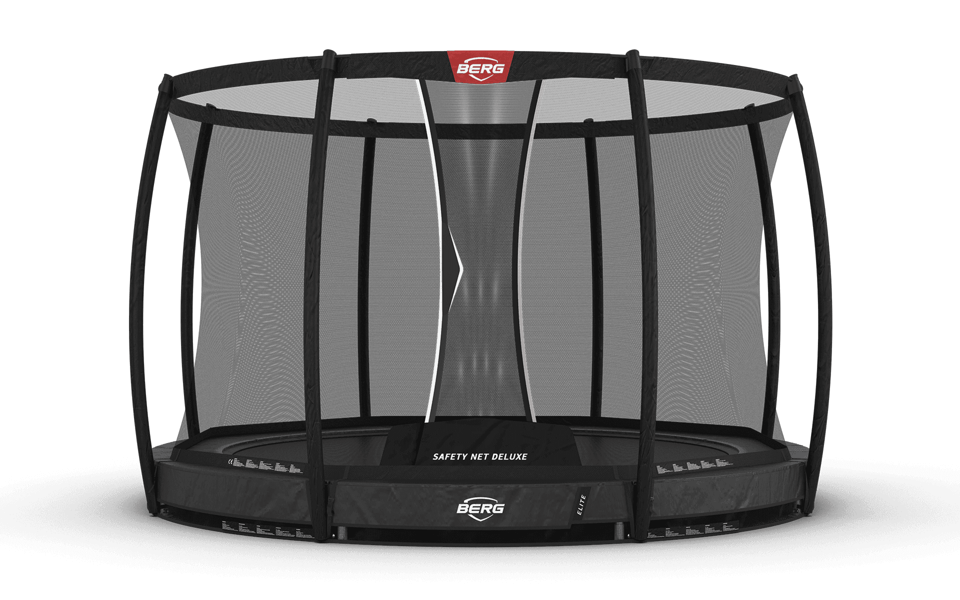 BERG Elite InGround 330 Harmaa + Safety Net Deluxe - Trampoliini Pyöreä - 330 cm – BERG