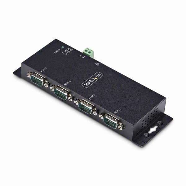 STARTECH.COM 4-Port Serial to Ethernet Adapter IP Serial Device Server For Remote RS232 Devices Wall/DIN Rail LAN to DB9 – Startech