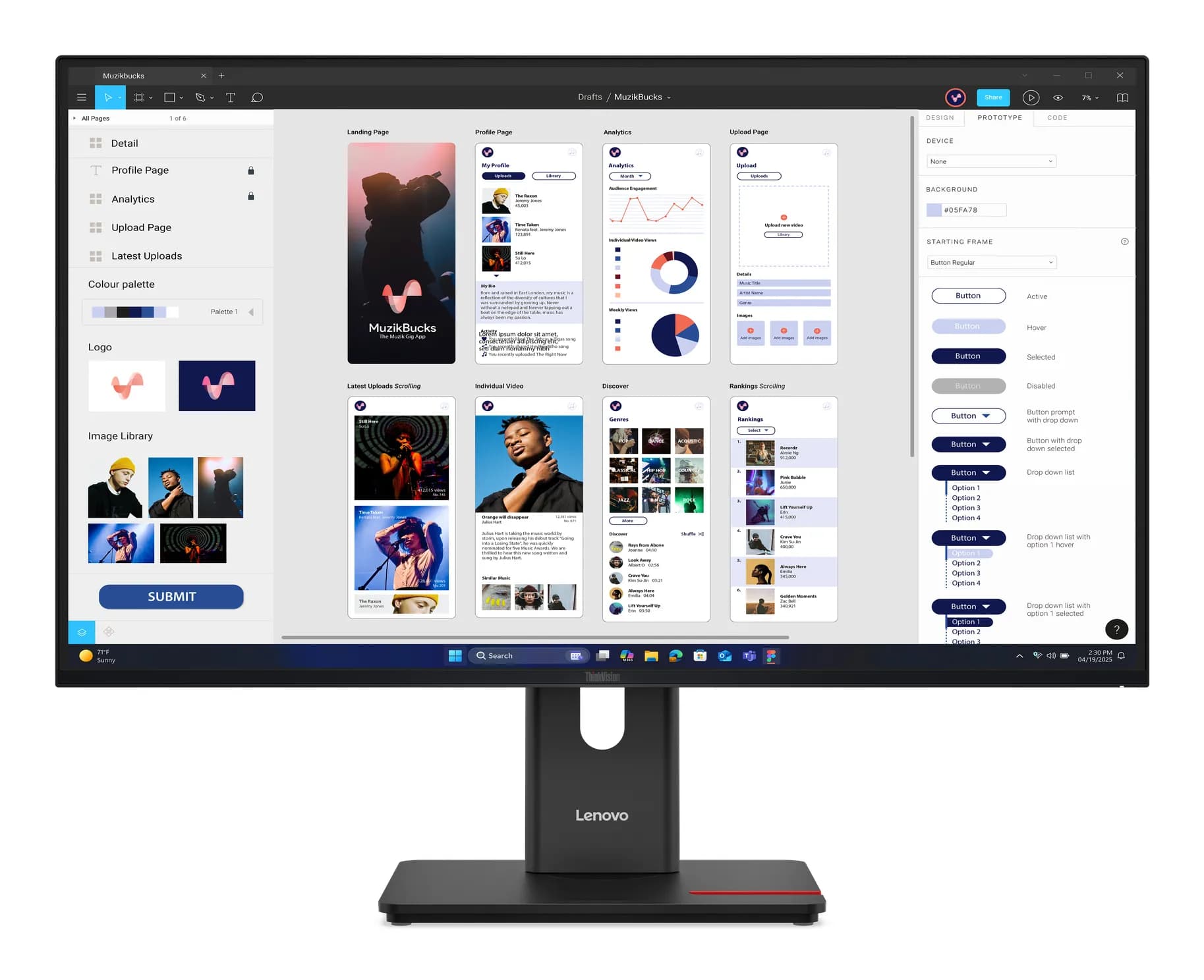 Lenovo ThinkVision T32UD-40 31.5" 4K UHD, IPS -näyttö, USB-C hub – Lenovo