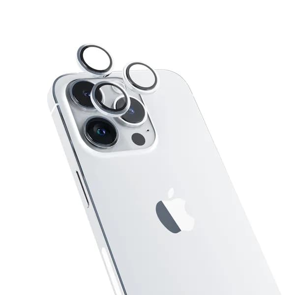 Epico Aluminium Lens, iPhone 14 Pro / 14 Pro Max -kameran linssinsuoja, Hopea – EPICO