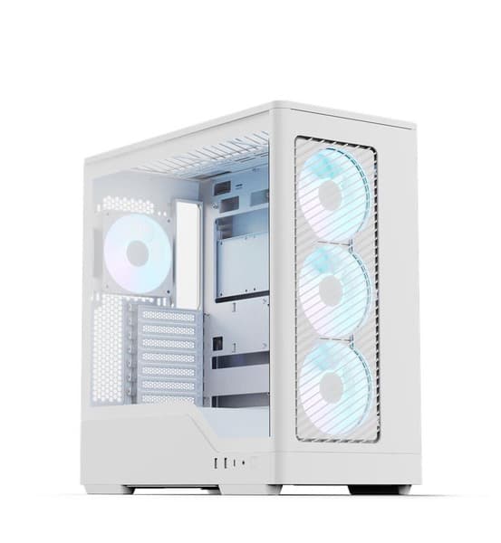Aerocool D520A -miditornikotelo RGB-valaistuksella, valkoinen – AEROCOOL