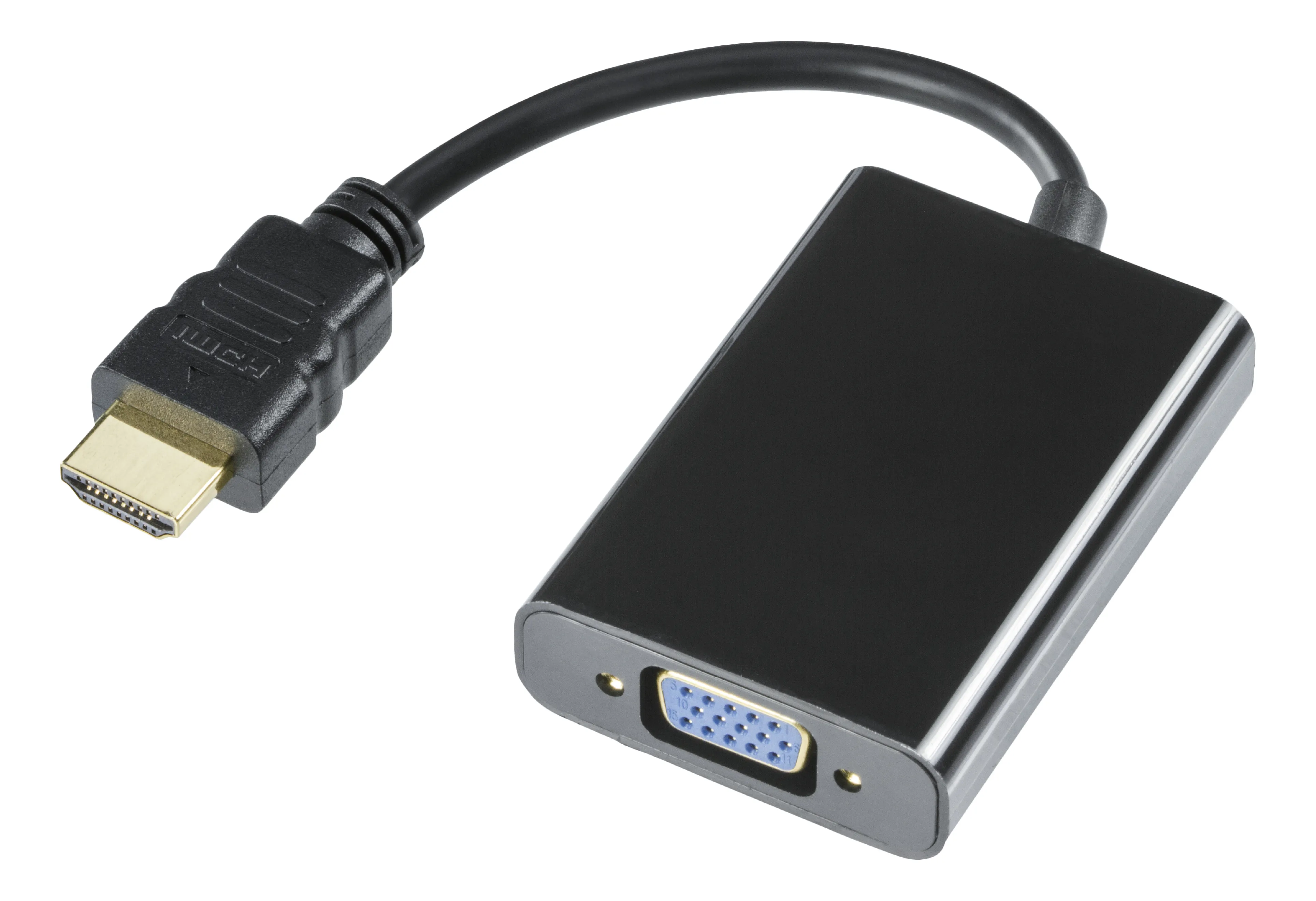 Deltaco HDMI / VGA-sovitin, 0,2 m, musta – Deltaco