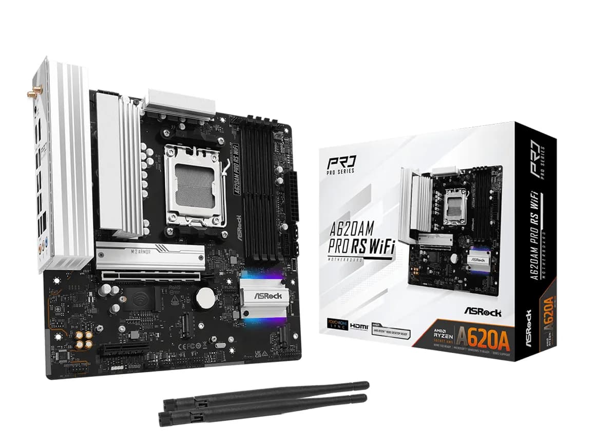 ASRock A620AM Pro RS WiFi AM5 mATX -emolevy – ASRock
