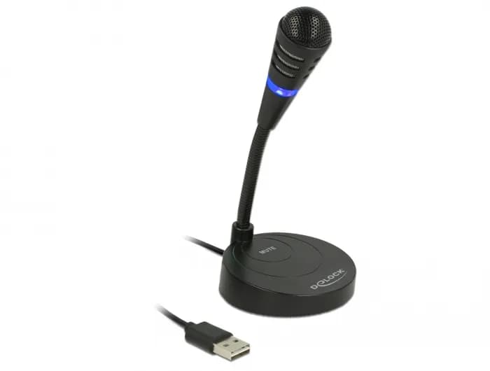 DeLOCK 65868, USB, kondensaattori -mikrofoni, musta – De-Lock