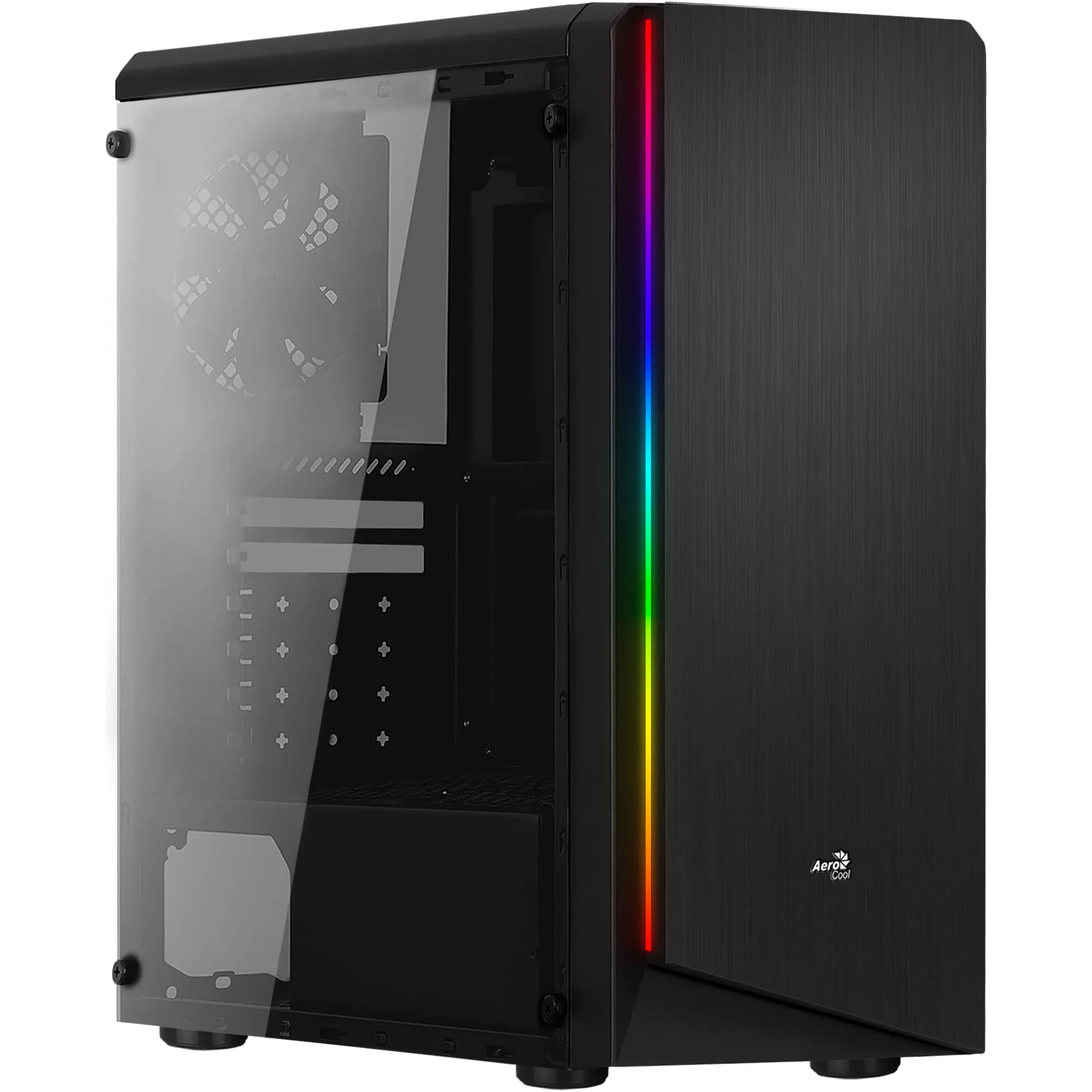 AeroCool Rift -miditornikotelo ikkunalla ja RGB-valaistuksella, musta – AEROCOOL